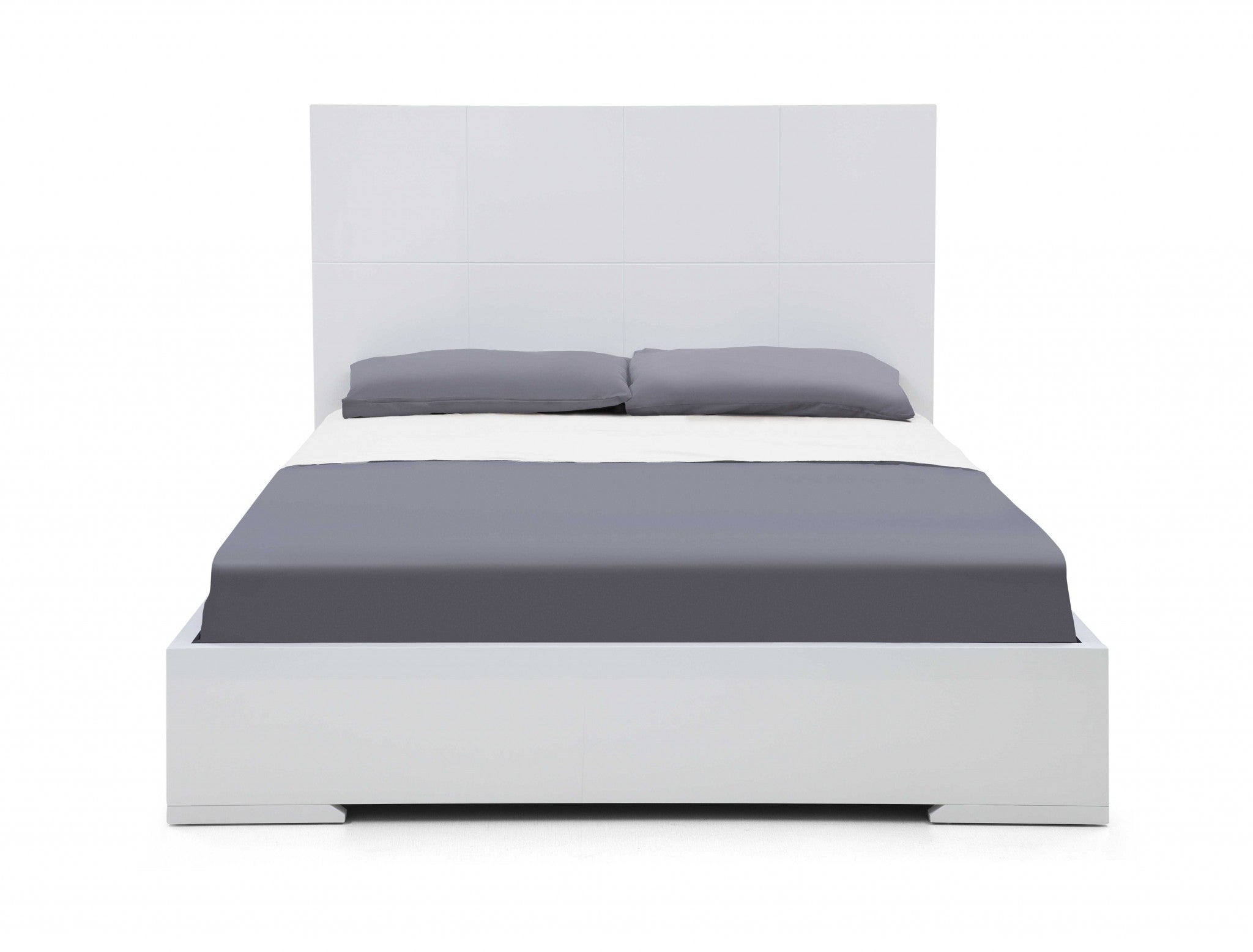 Contemporary White Queen Platform Bed