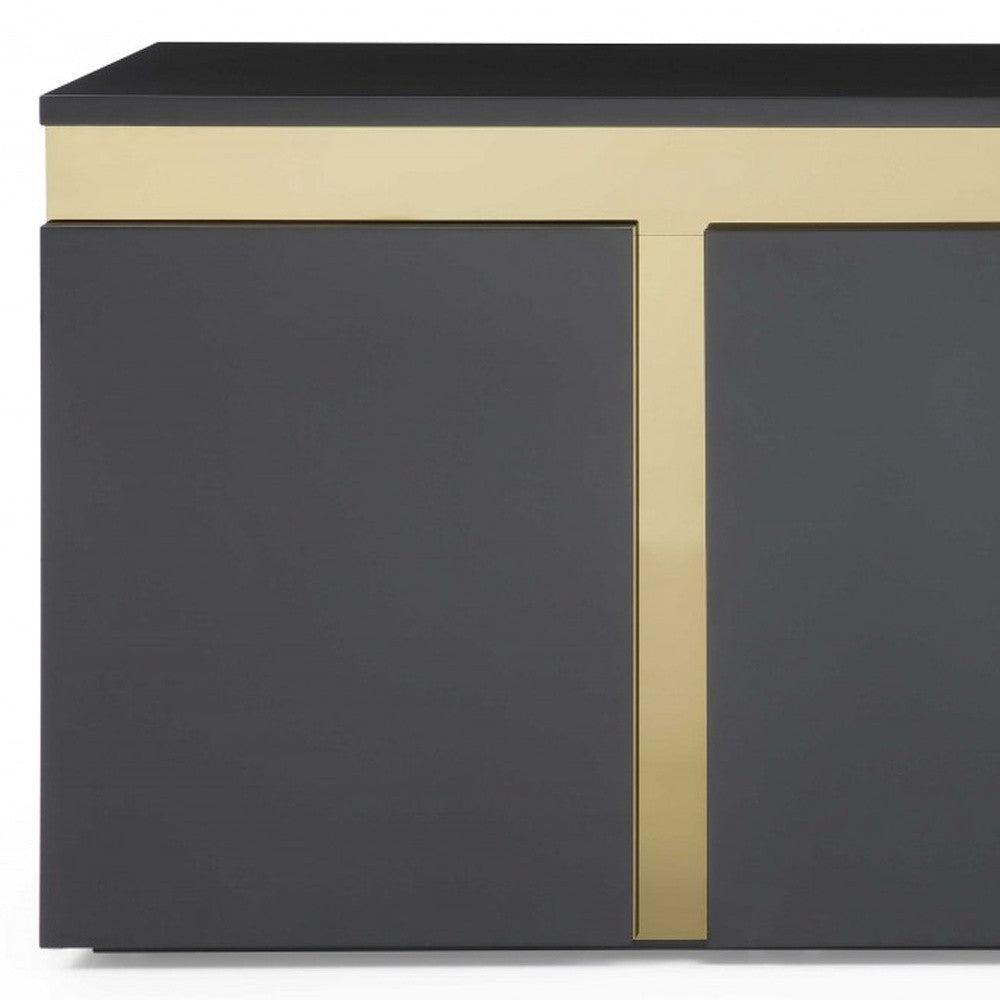 94" Black and Gold Buffet Server