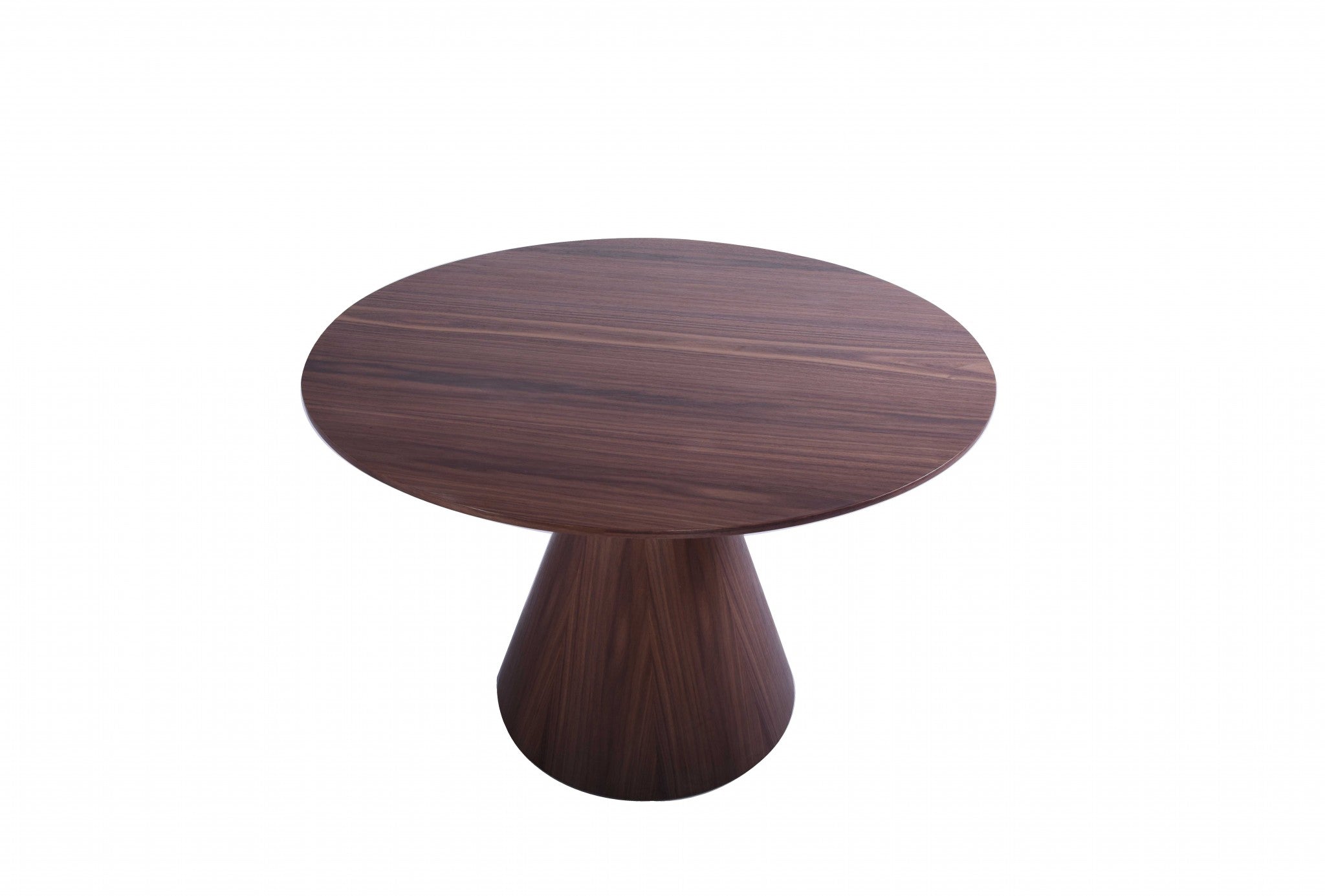 47" Brown Rounded Solid Wood Pedestal Base Dining Table