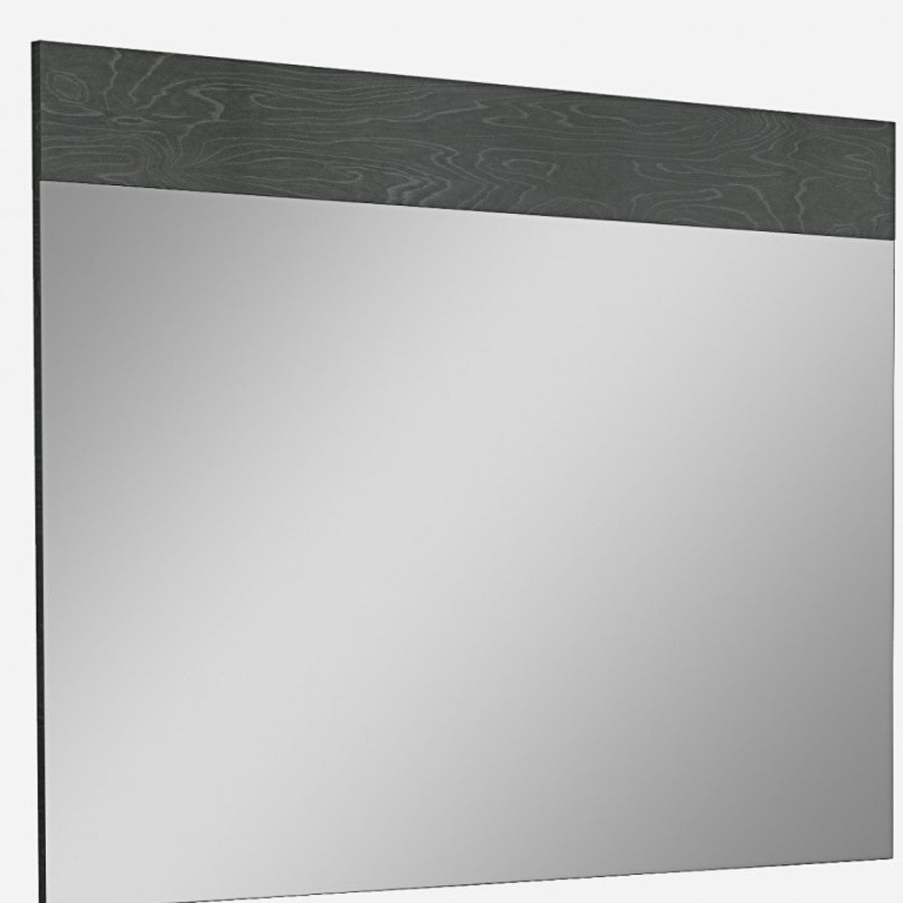48" Gray Accent Framed Mirror