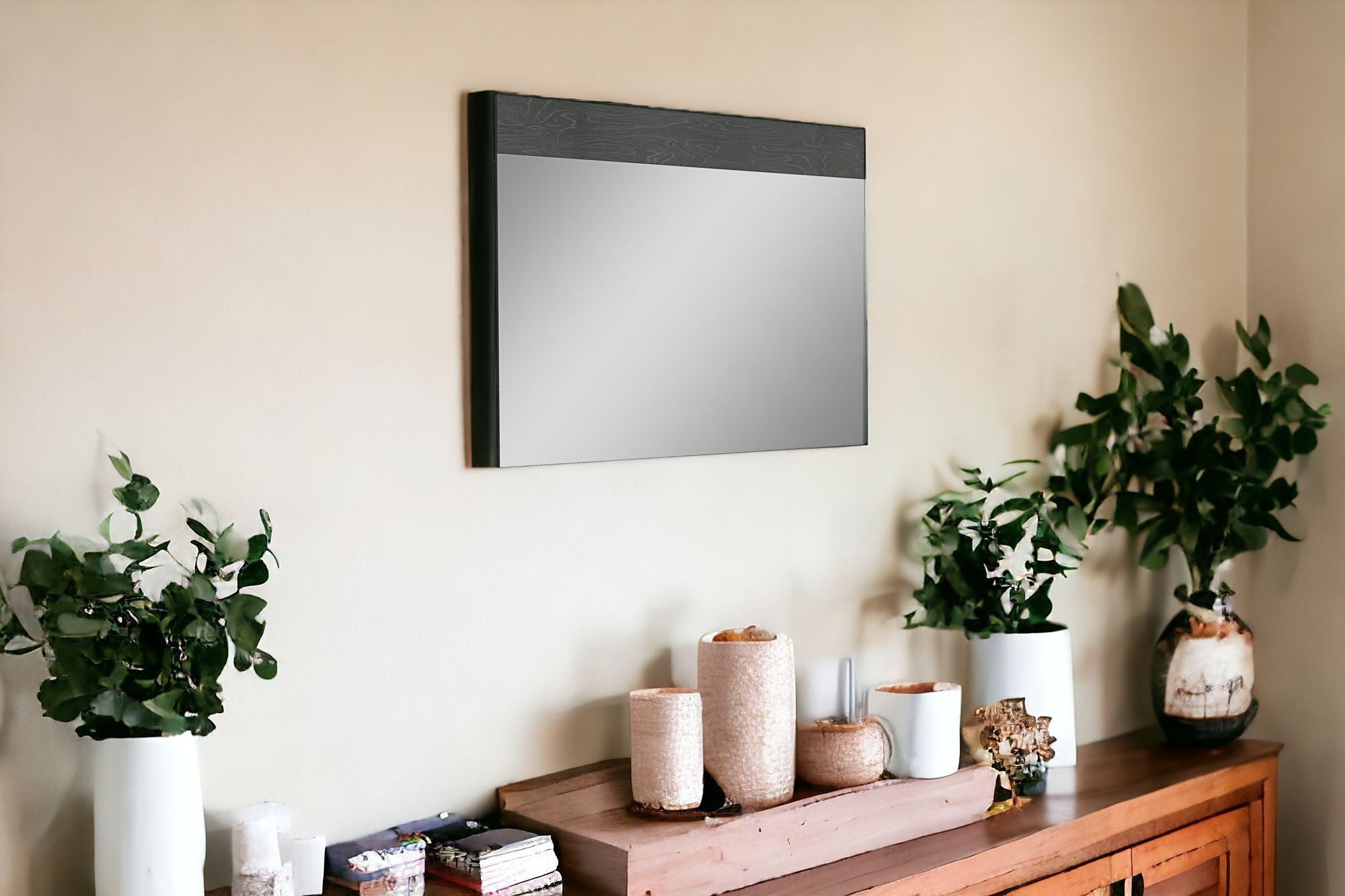 48" Gray Accent Framed Mirror