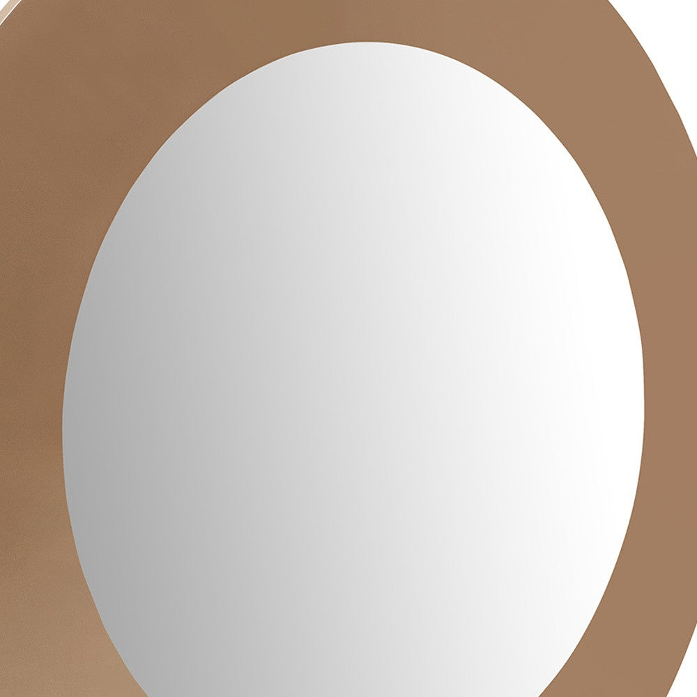 47" Gold Round Wood Framed Accent Mirror