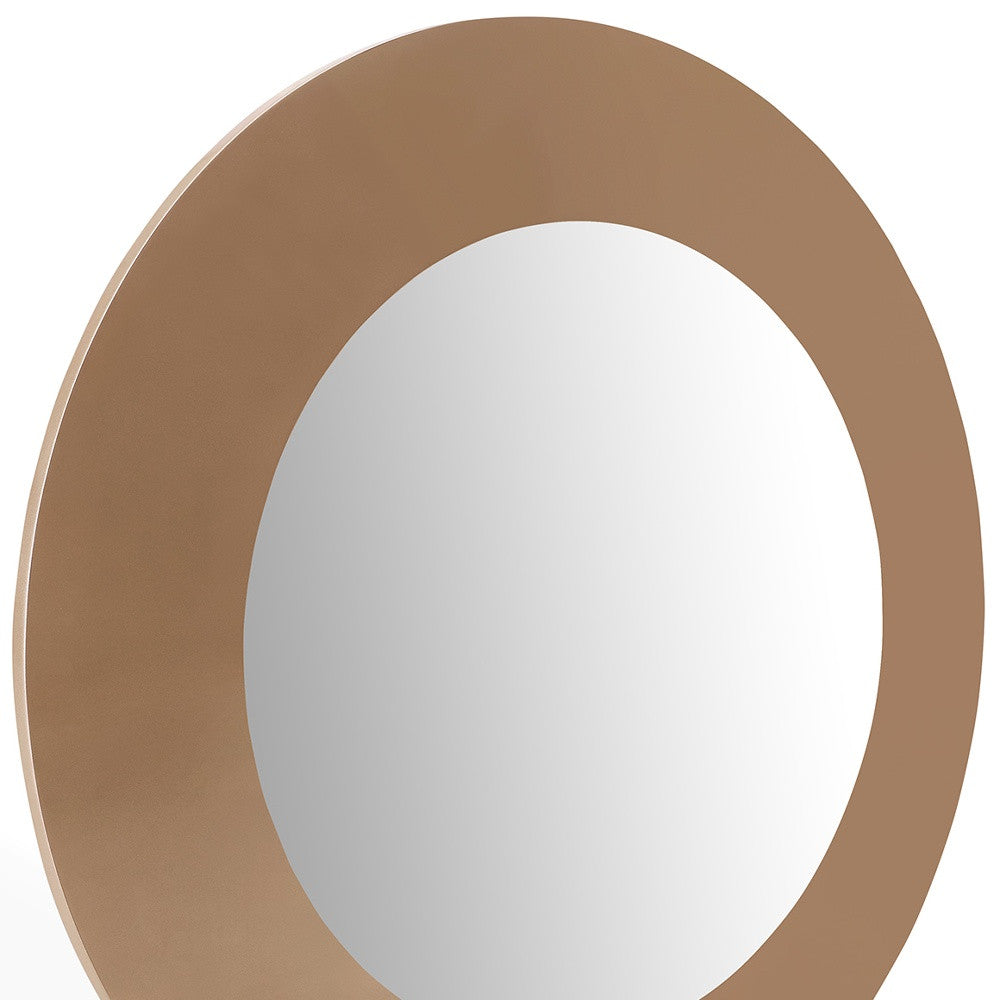 47" Gold Round Wood Framed Accent Mirror