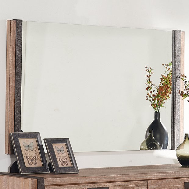 35" Natural Framed Accent Mirror