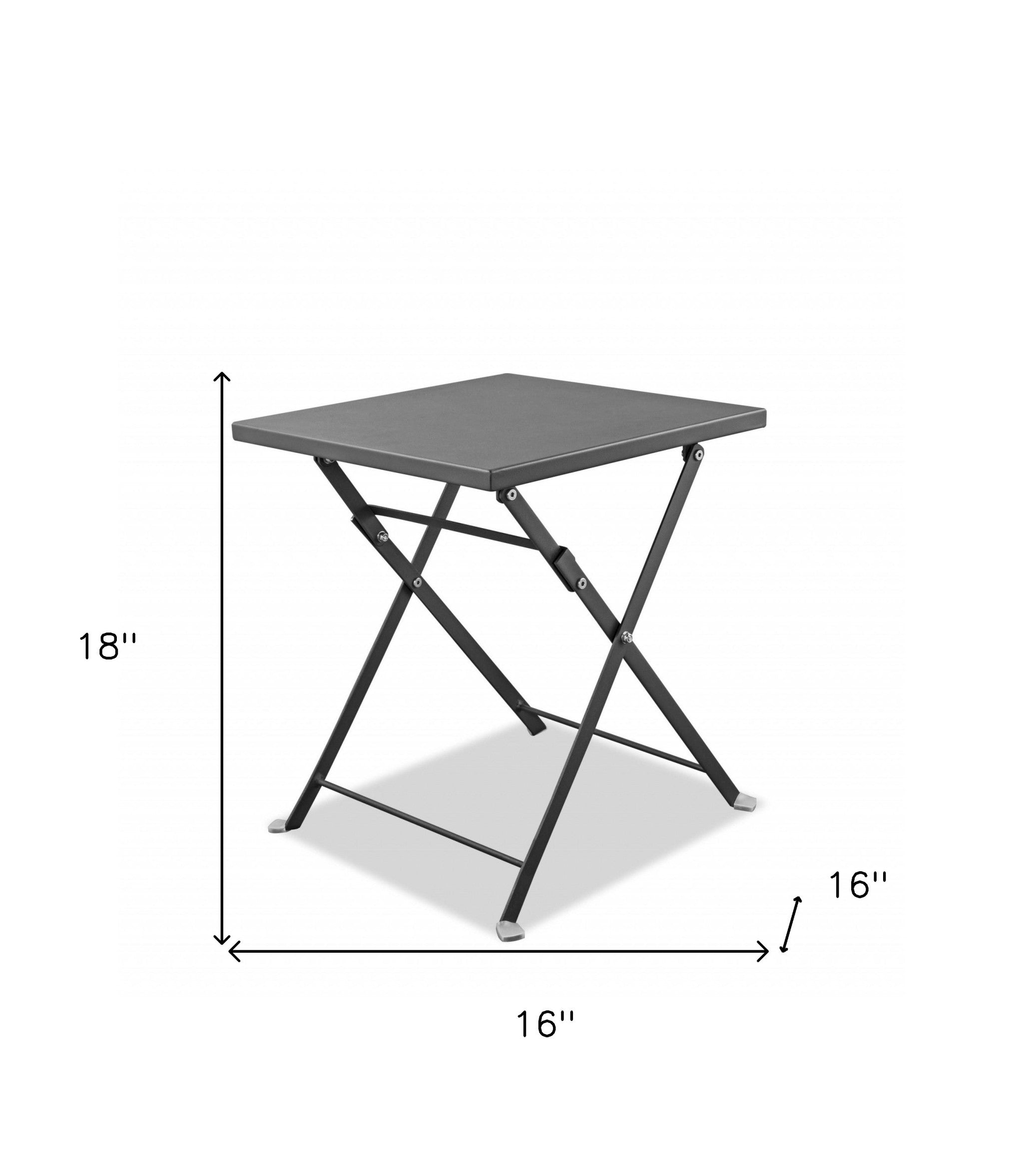 18" Gray Stainless Steel End Table