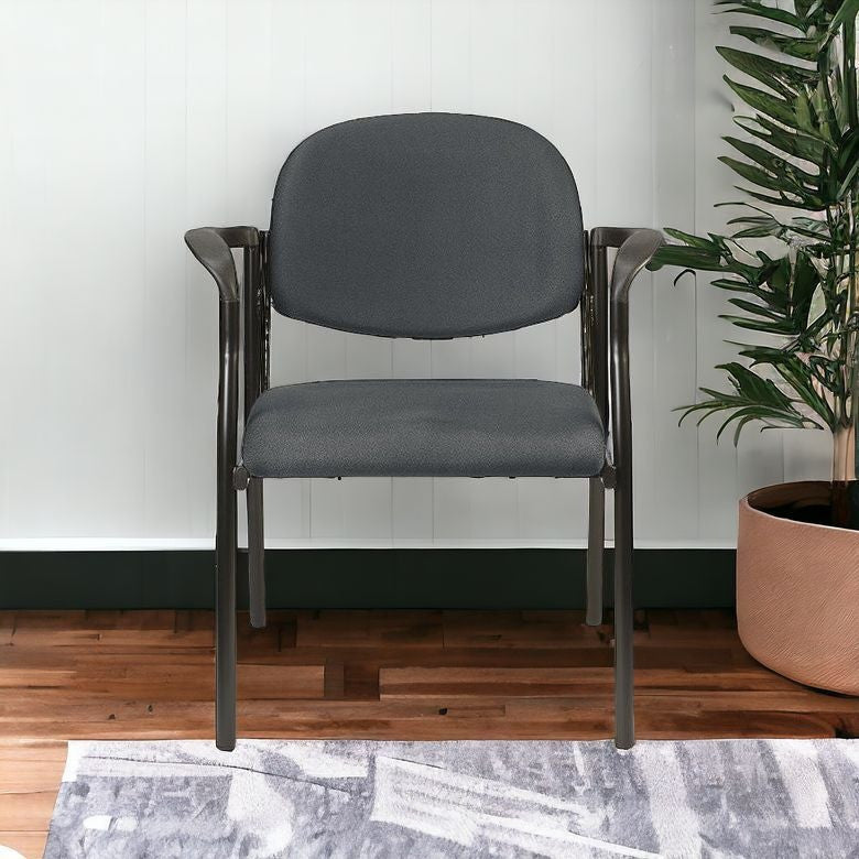 Set of Two Gray and Black Fabric Office Chair