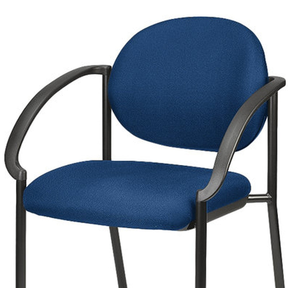 Set of Two Navy Blue and Black Fabric Office Chair