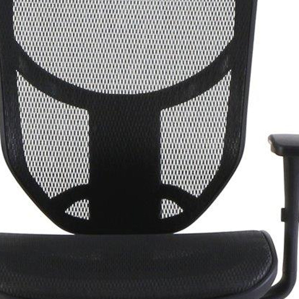 Black Adjustable Swivel Mesh Rolling Drafting Chair