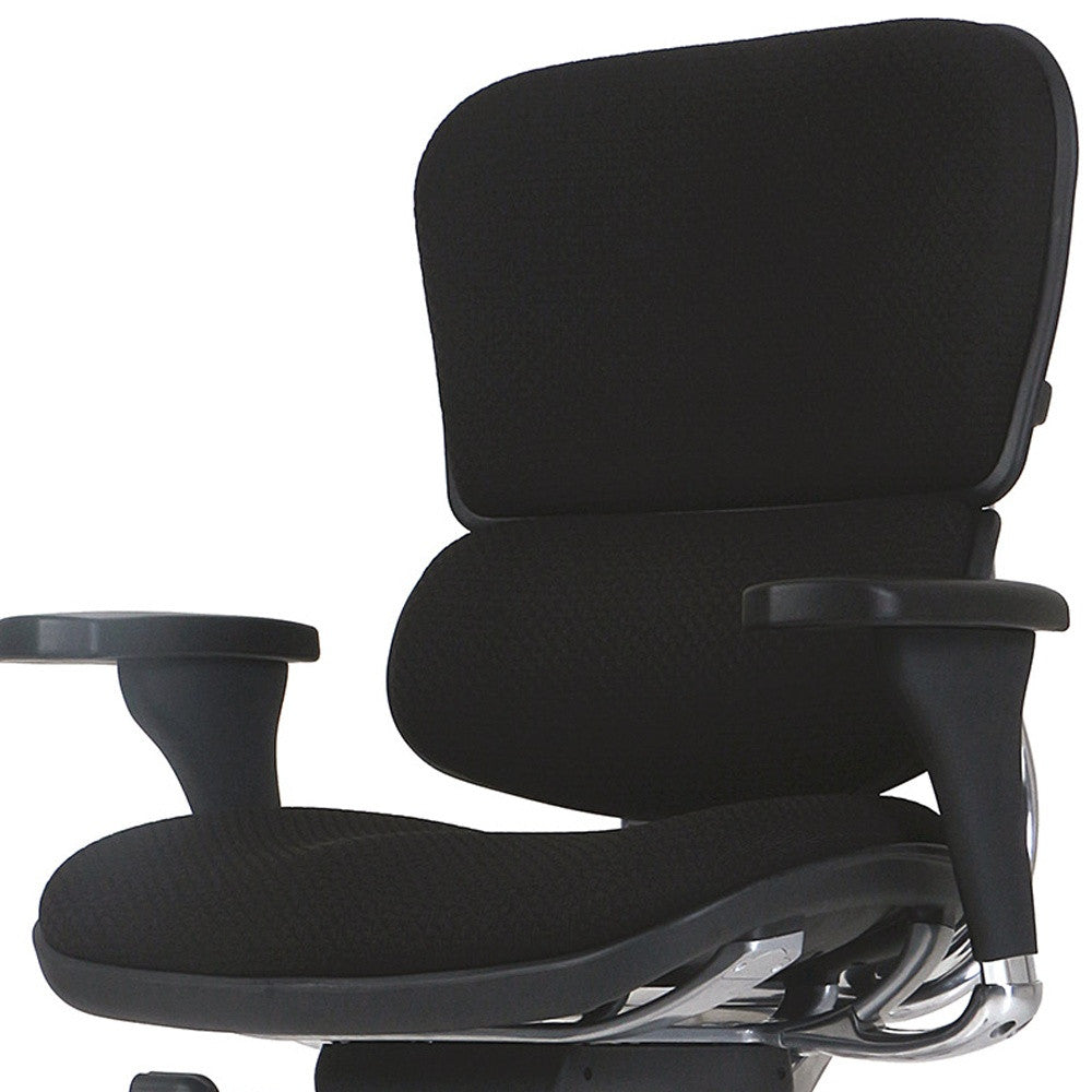 Black Adjustable Swivel Fabric Rolling Office Chair