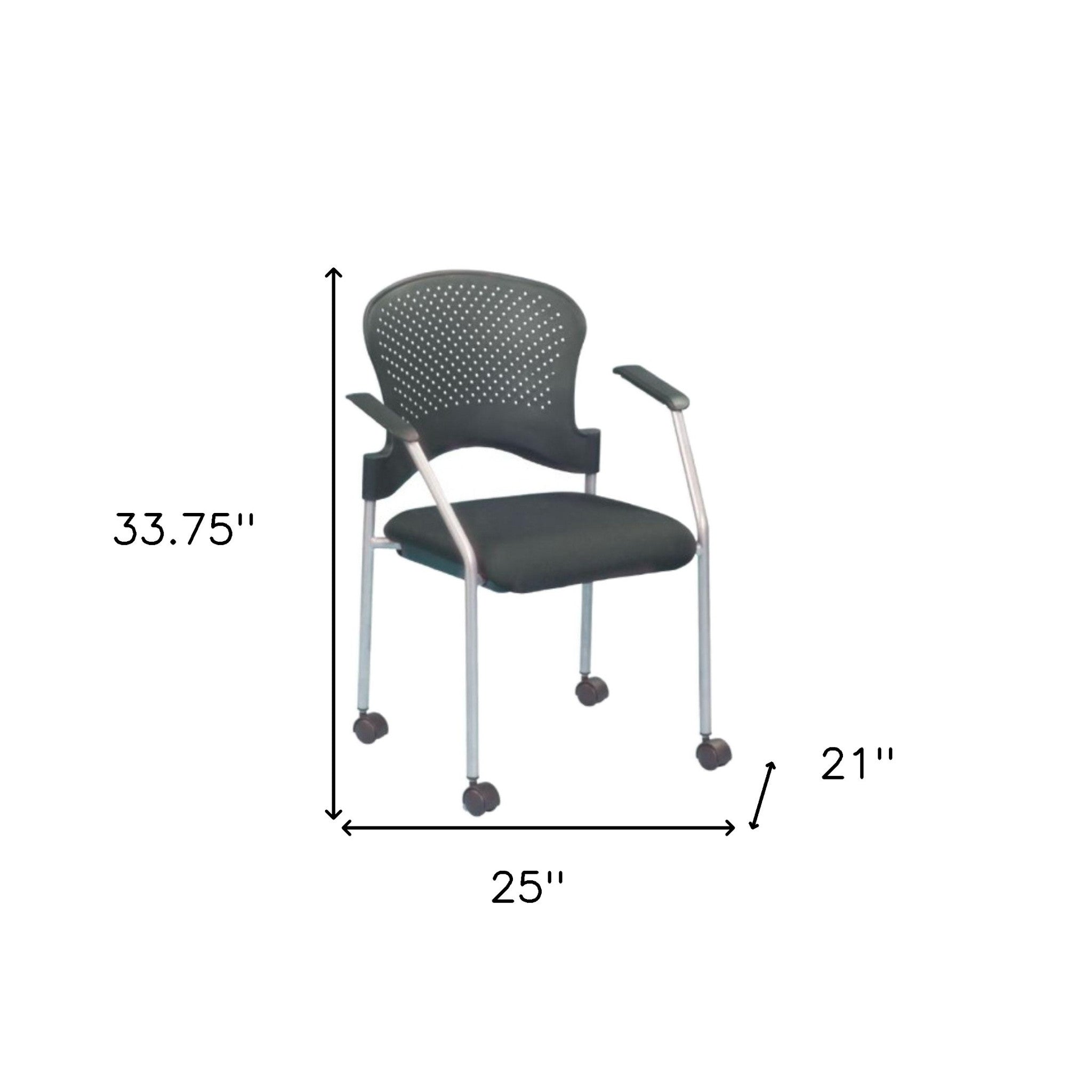 Black and White Plastic Rolling Office Chair