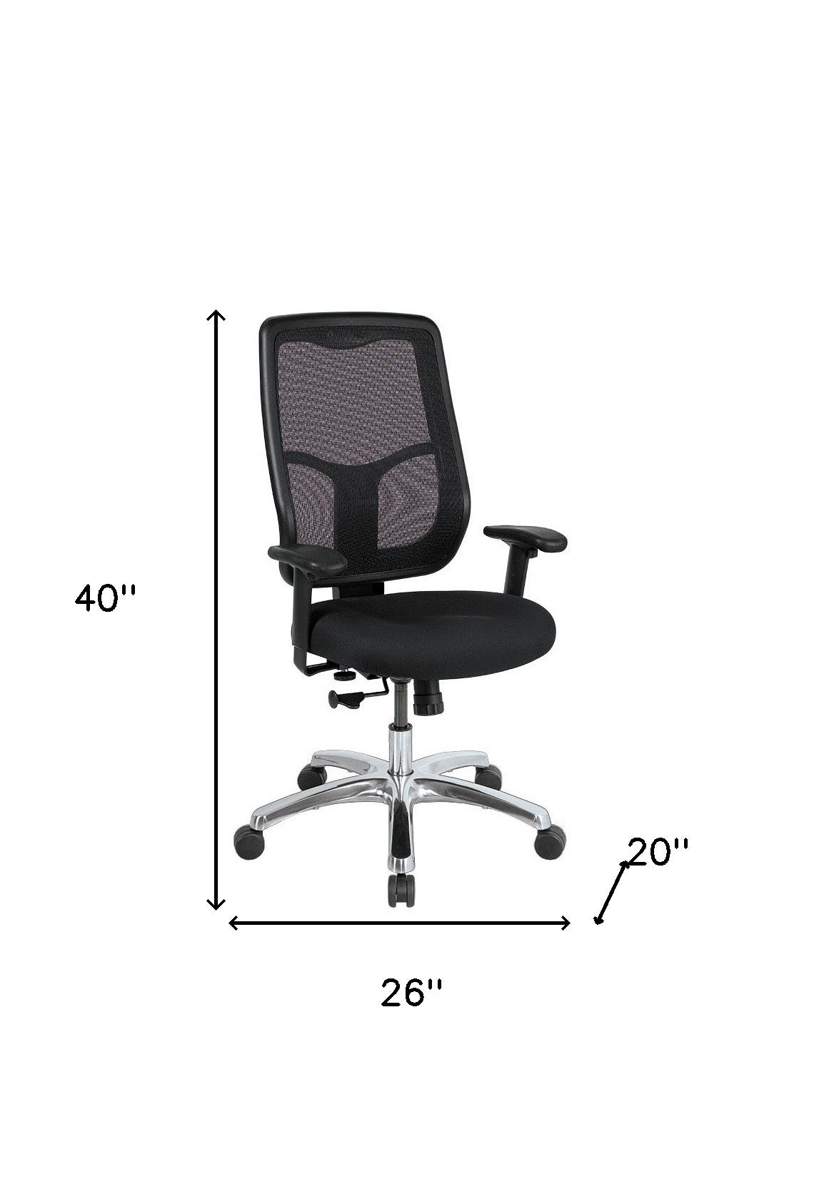 Black and Silver Adjustable Swivel Mesh Rolling Office Chair