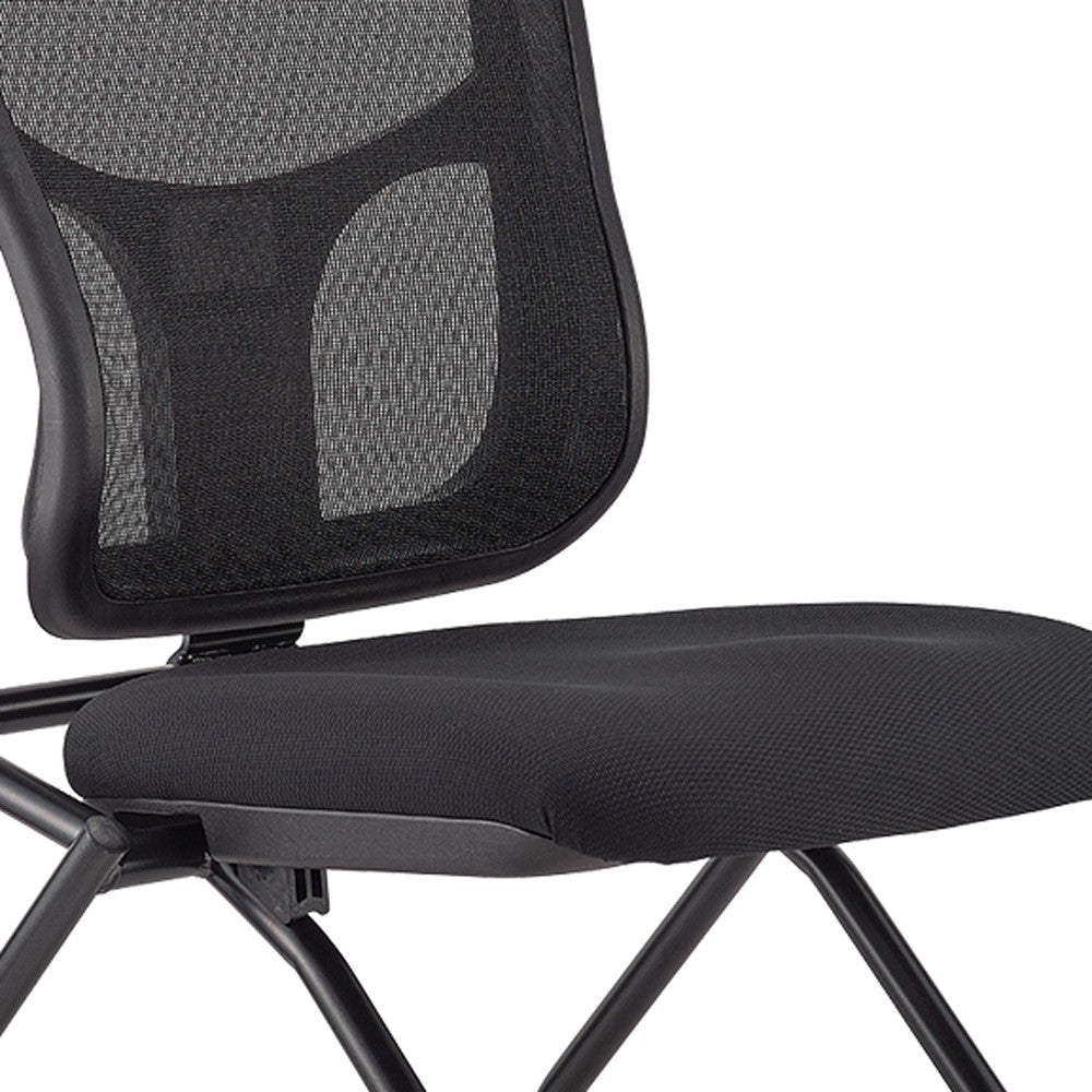 Set of Two Black Adjustable Mesh Rolling Office Chair