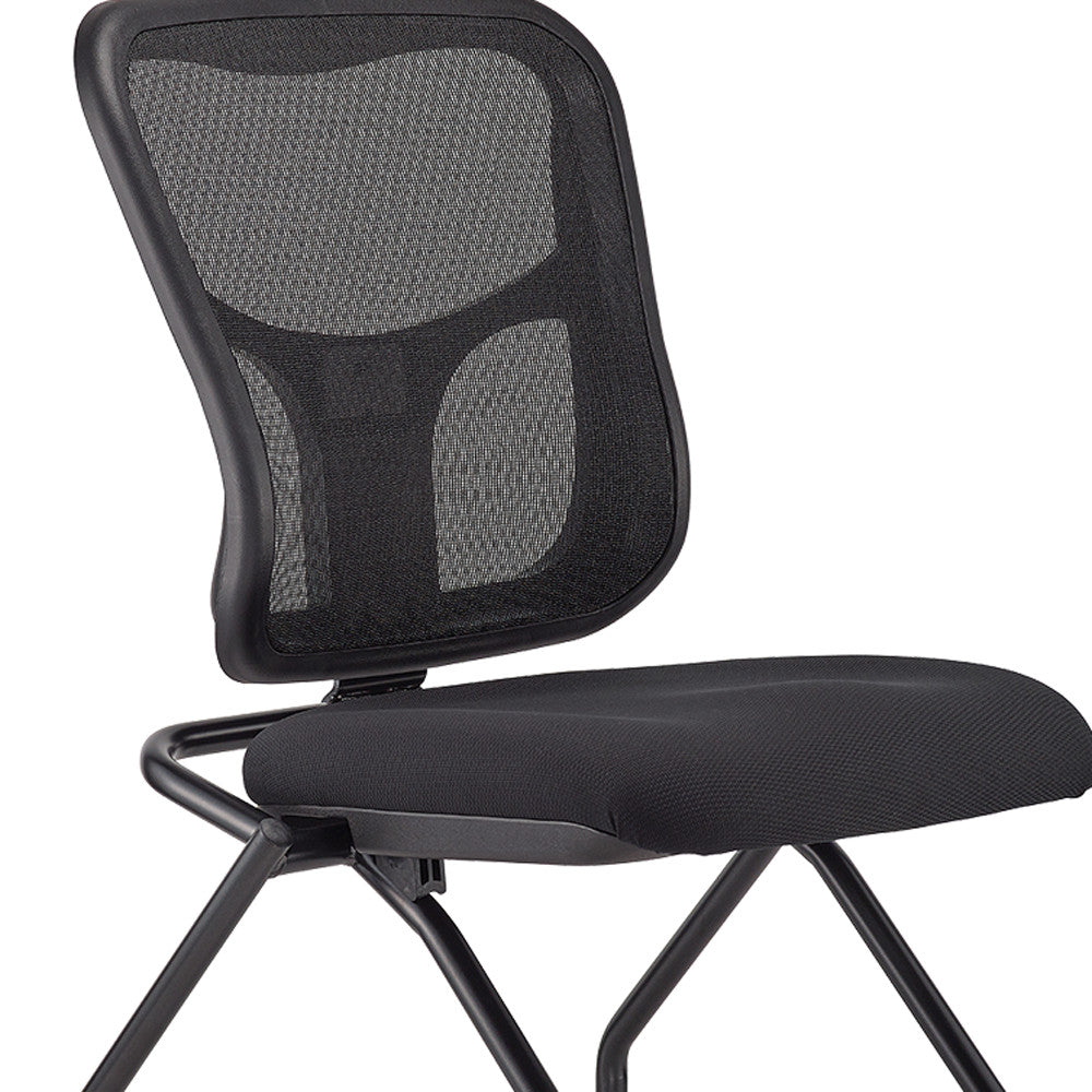 Set of Two Black Adjustable Mesh Rolling Office Chair