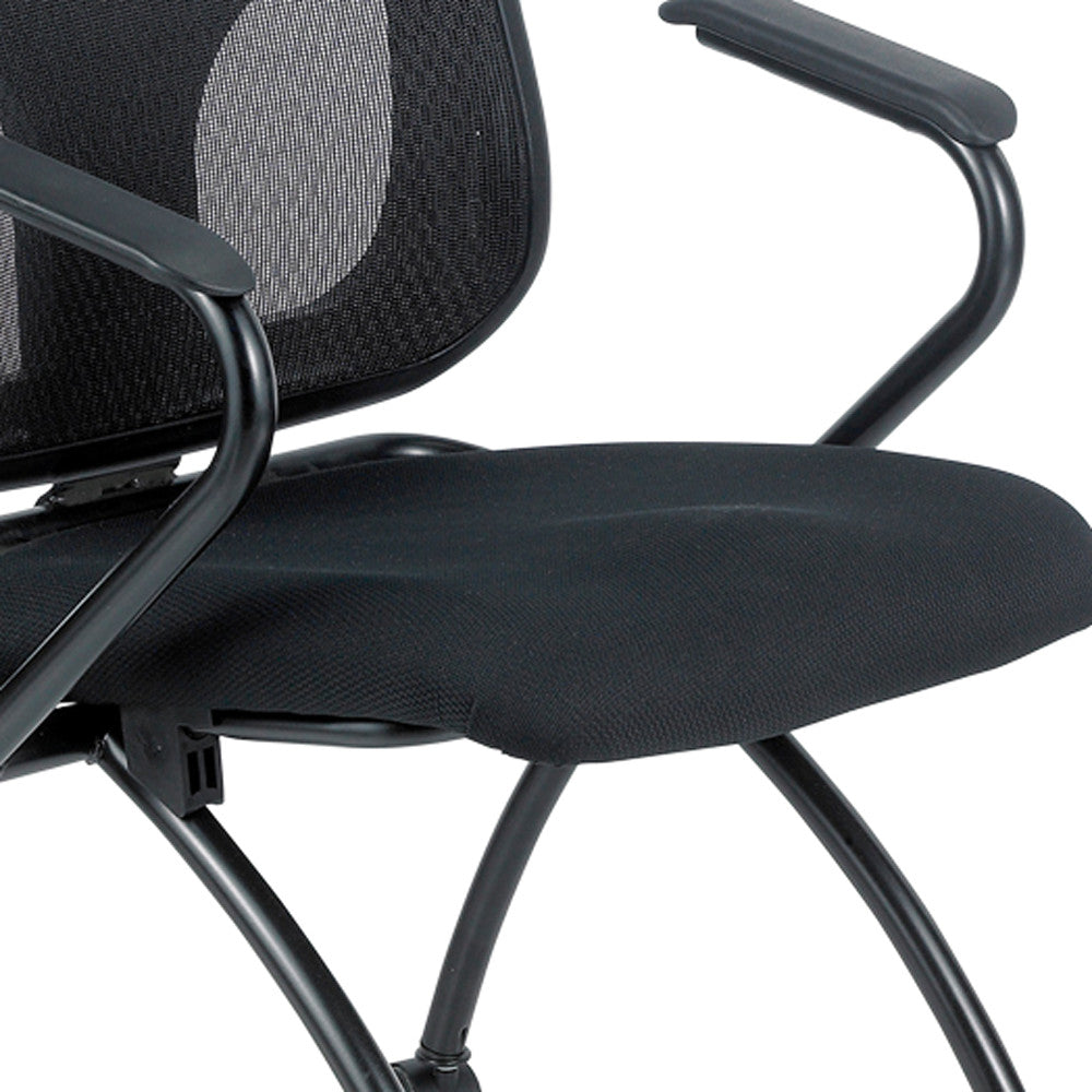 Set of Two Black Mesh Rolling Office Chair