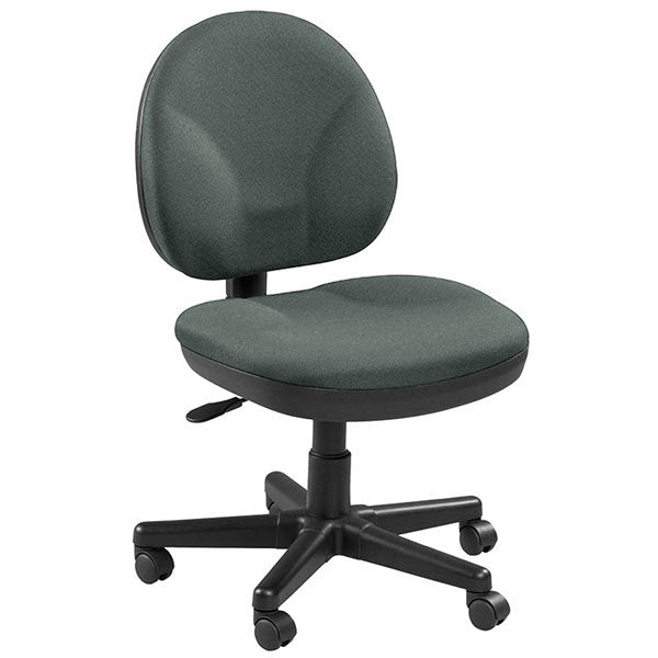 Ebony and Black Adjustable Swivel Fabric Rolling Office Chair