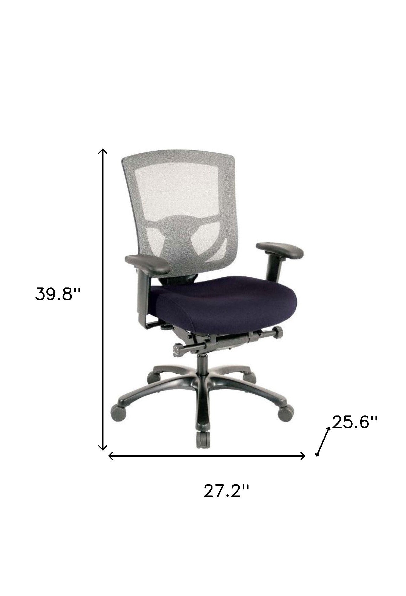 Slate Gray and Black Adjustable Swivel Mesh Rolling Office Chair