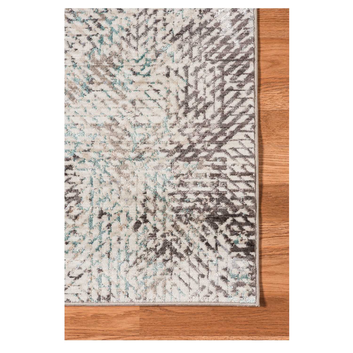 4' X 6' Ivory Black And Gray Abstract Handmade Area Rug