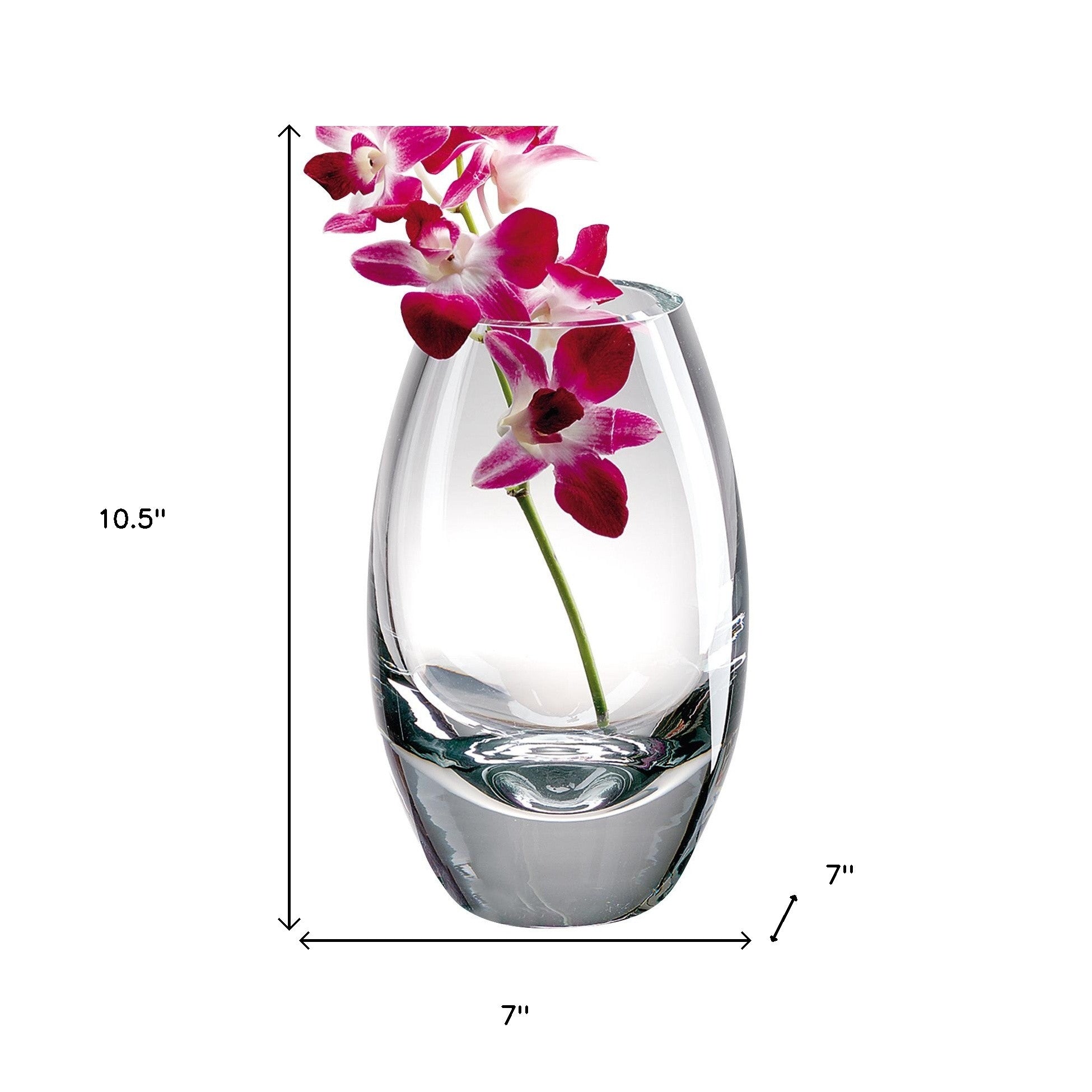 7" Clear Lead Free Crystal Oval Table Vase