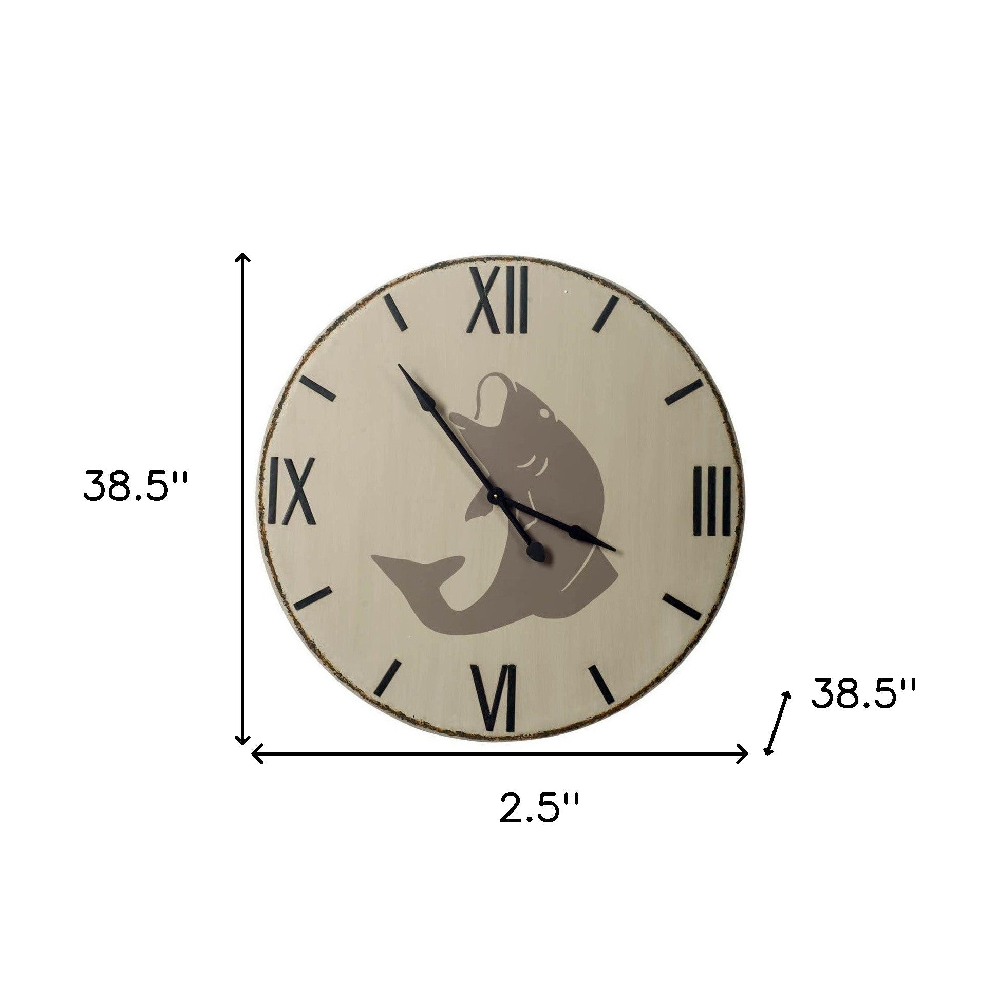 3" Circle Black Wood Analog Wall Clock