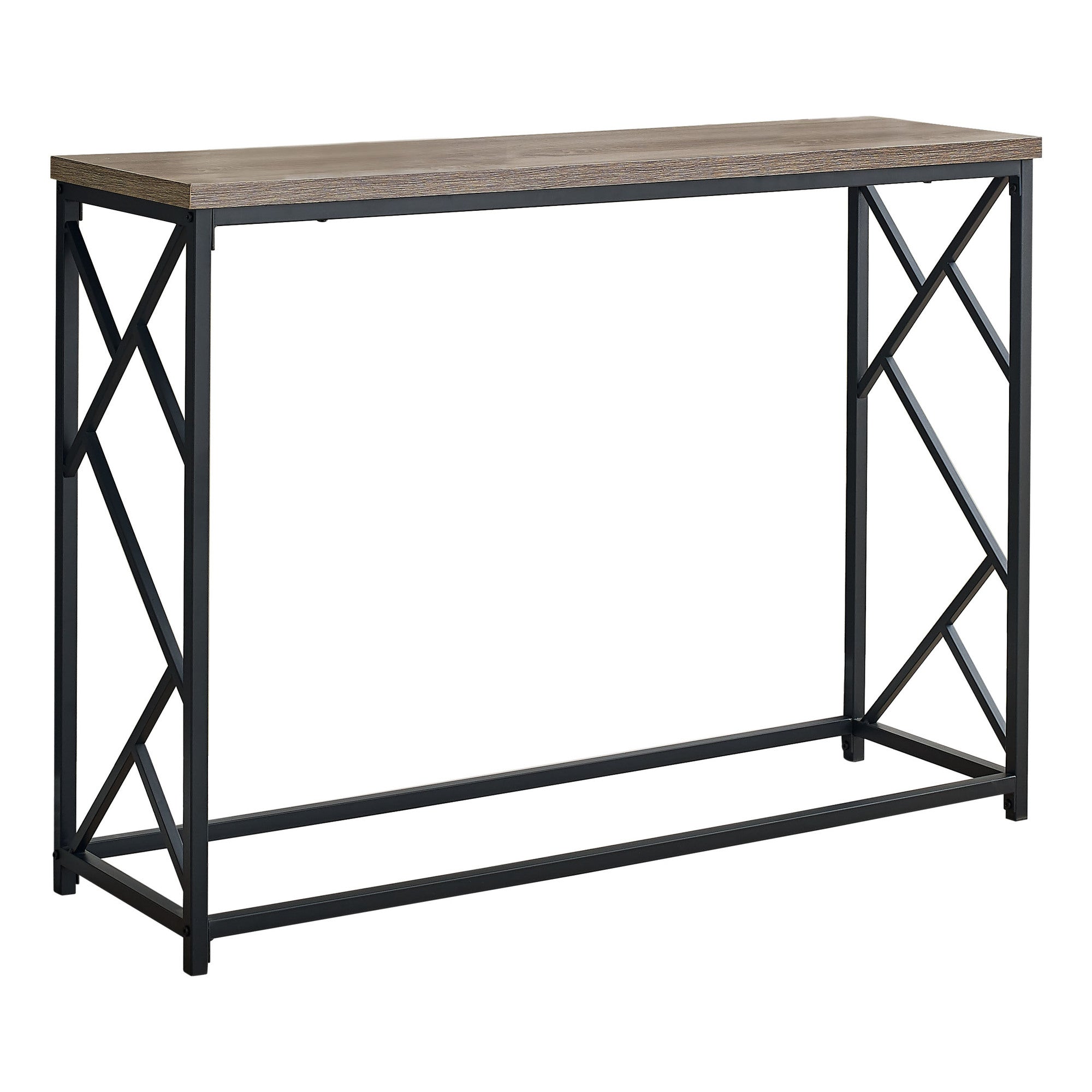 44" Taupe And Black Frame Console Table