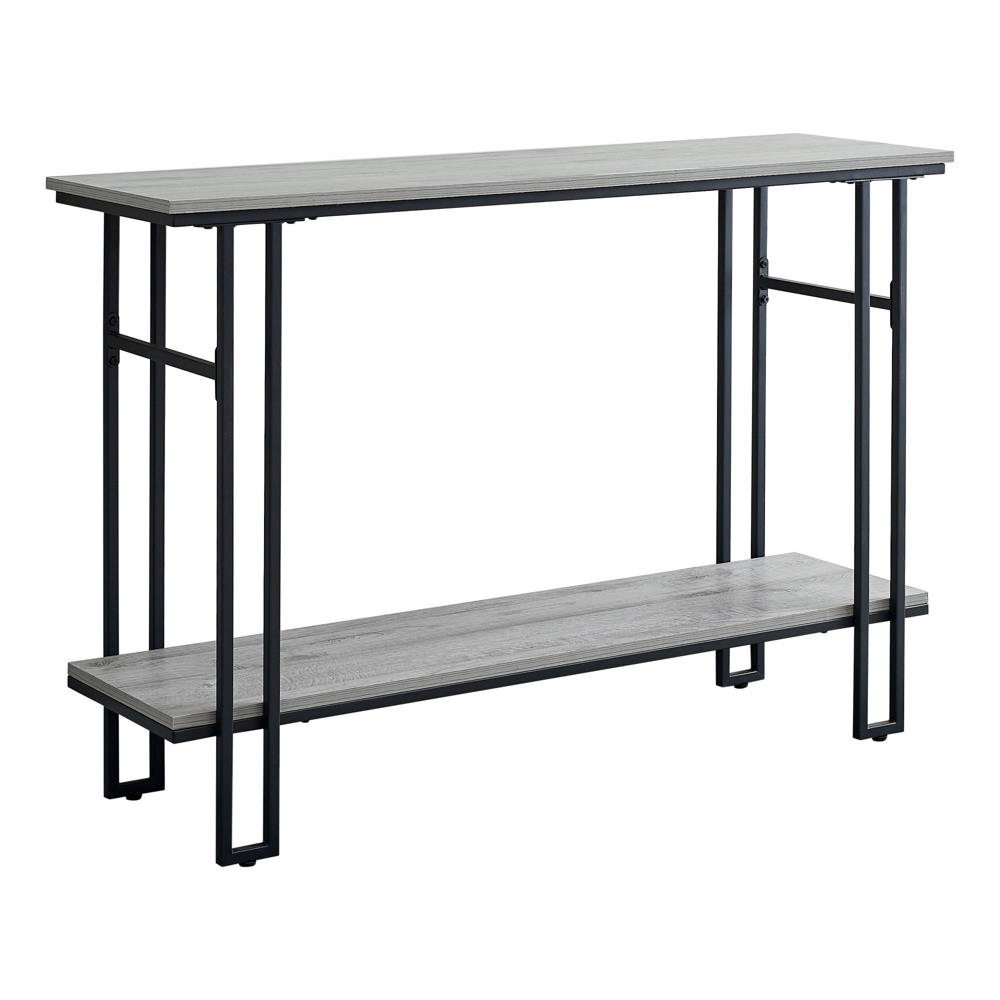 47" Gray And Black Frame Console Table With Storage