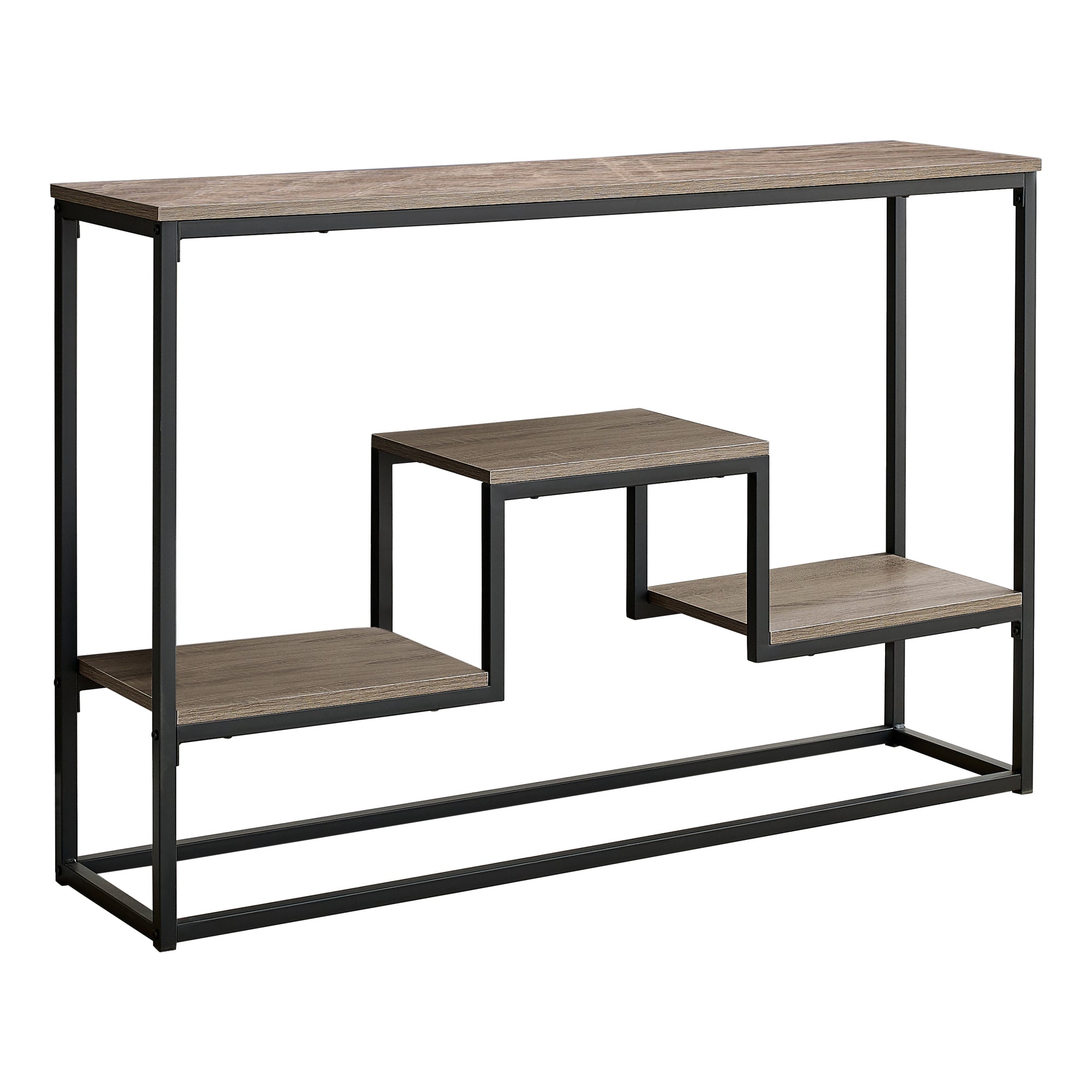 48" Taupe And Black Frame Console Table With Storage