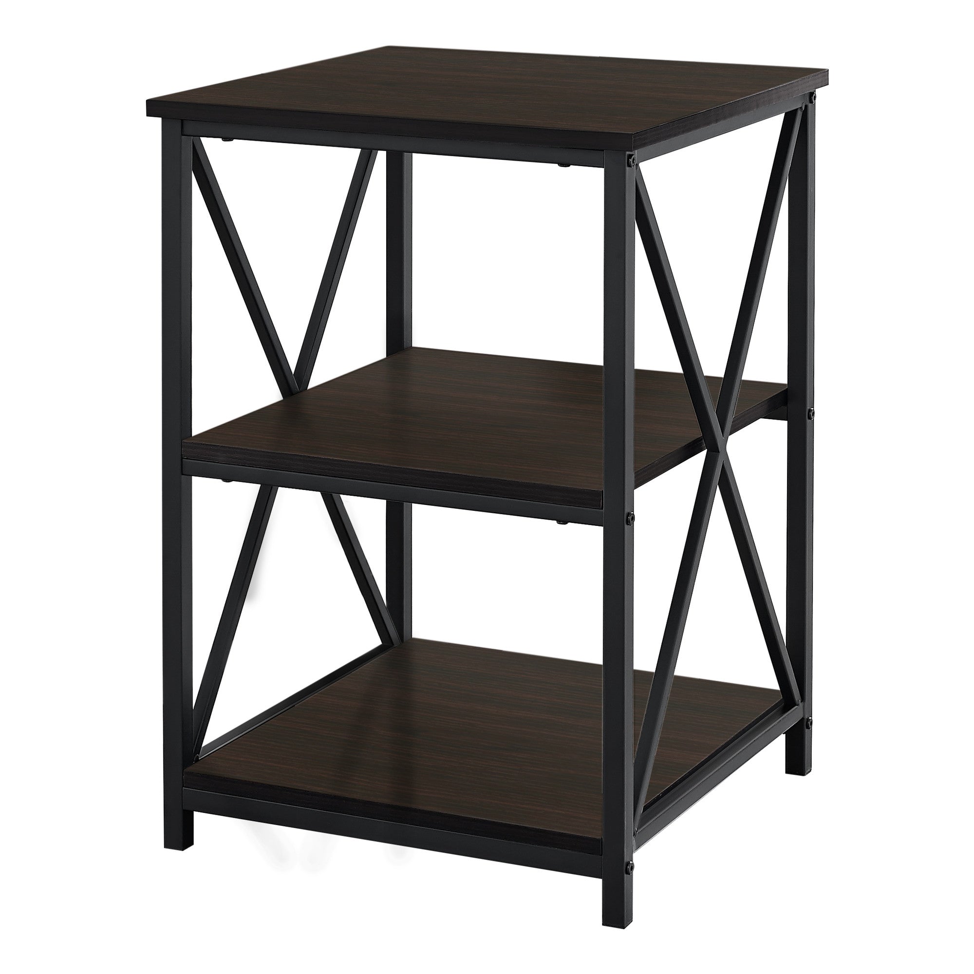 26" Rectangular Espresso Black Metal Accent Table