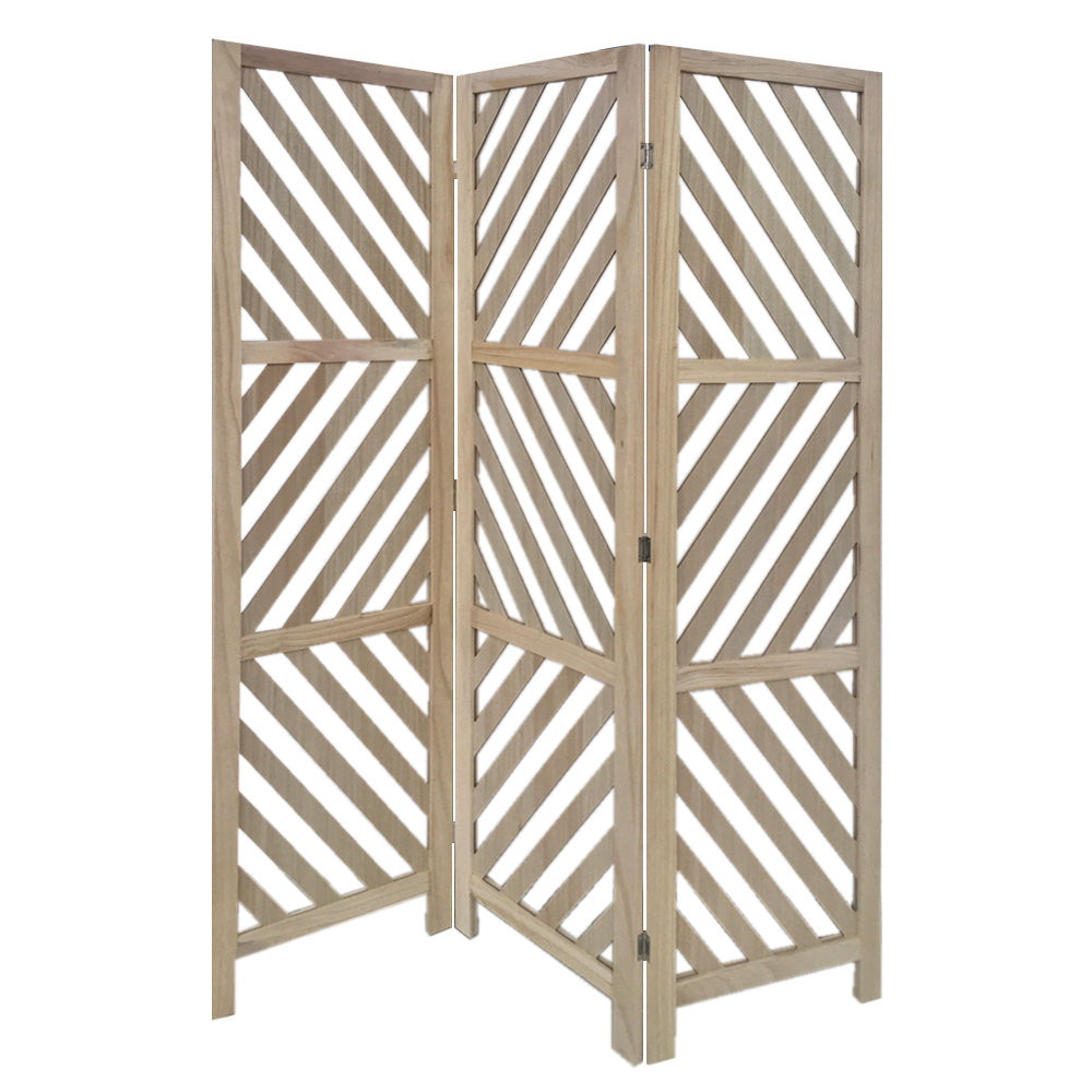 3 Panel Room Divider With Tropical Leaf