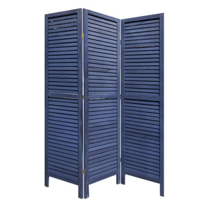 3 Panel Dark Blue Shutter Screen Room Divider | 99FAB