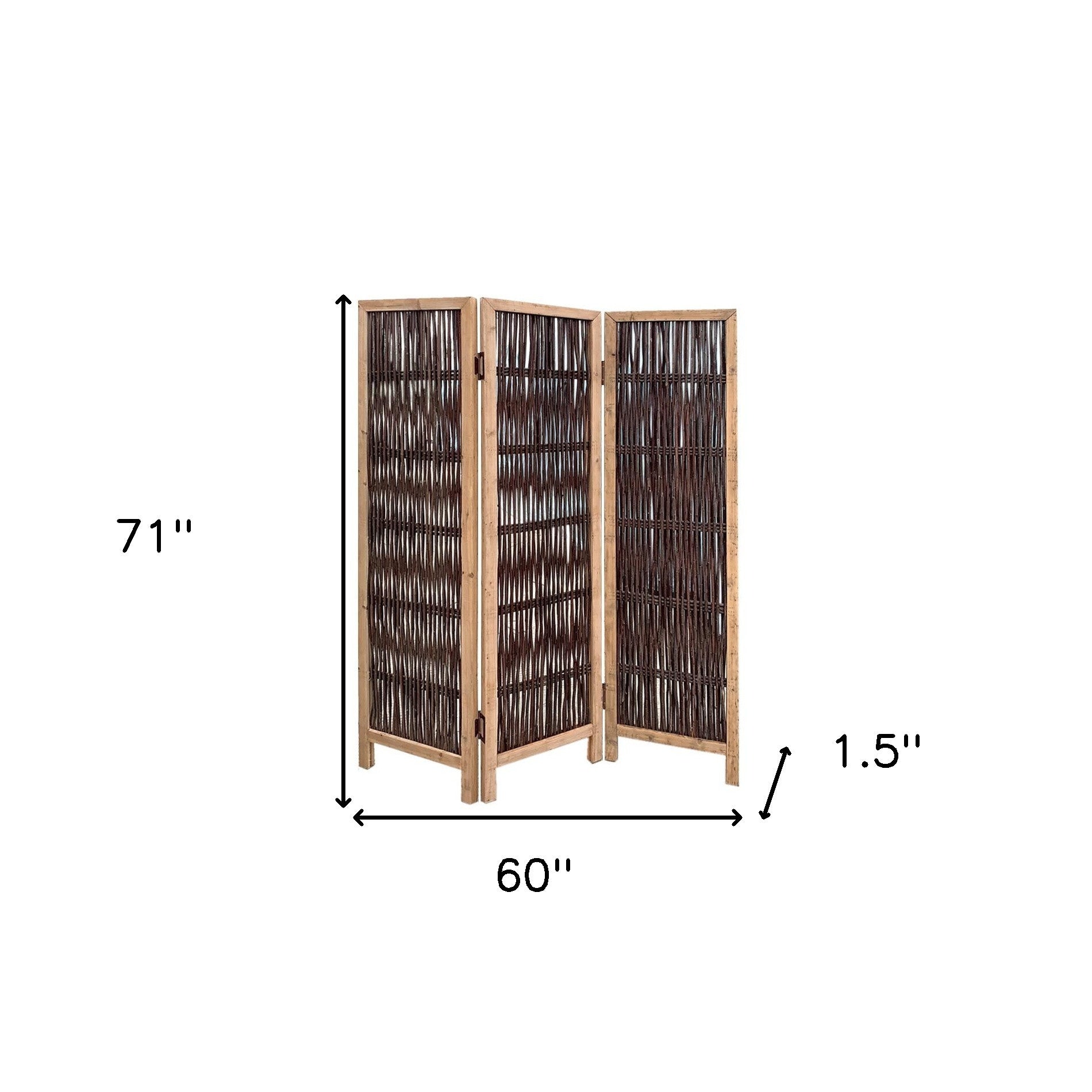 3 Panel Kirkwood Room Divider With Interconnecting Branches Design
