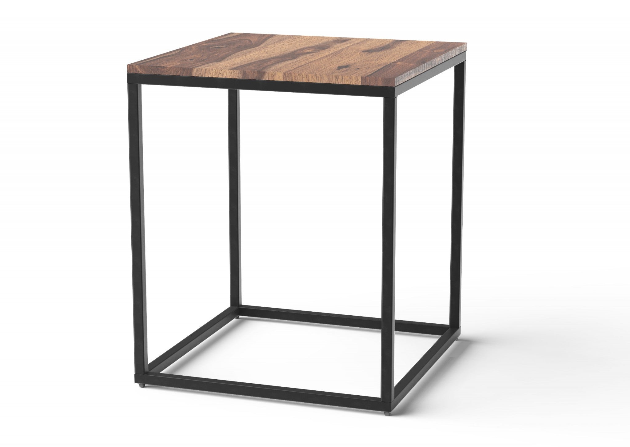 24" Black And Brown Solid Wood End Table