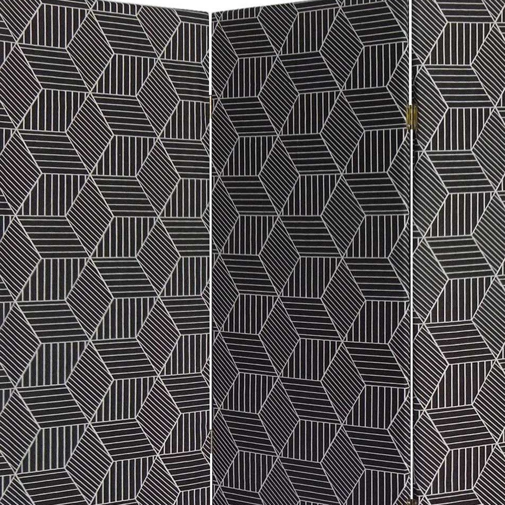 3 Panel Black Soft Fabric Finish Room Divider
