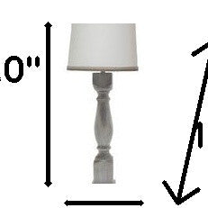 31" Gray Table Lamp With White Empire Shade