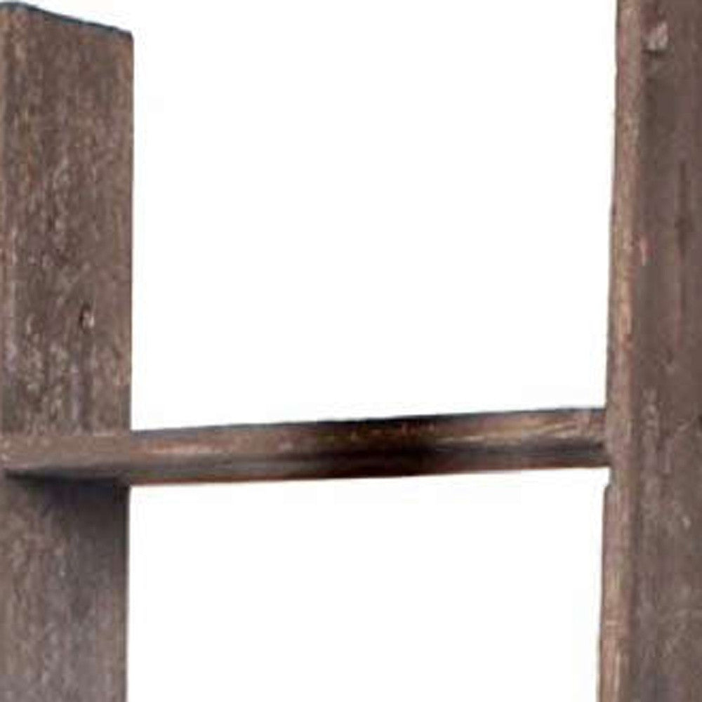 5 Step Rustic Wood Ladder Shelf