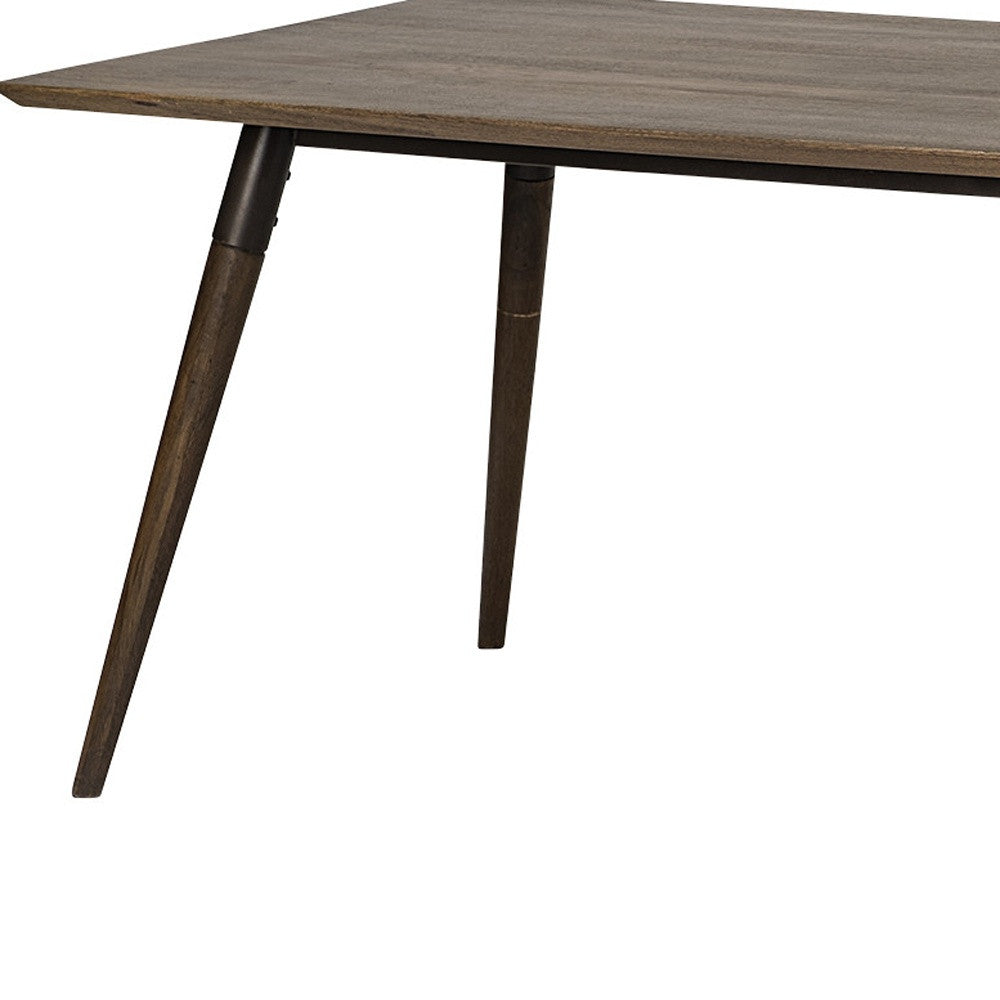 72" Dark Brown Solid Wood Dining Table