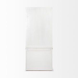 White and Medium Brown Wood Shelving Unit with 3 Shelves