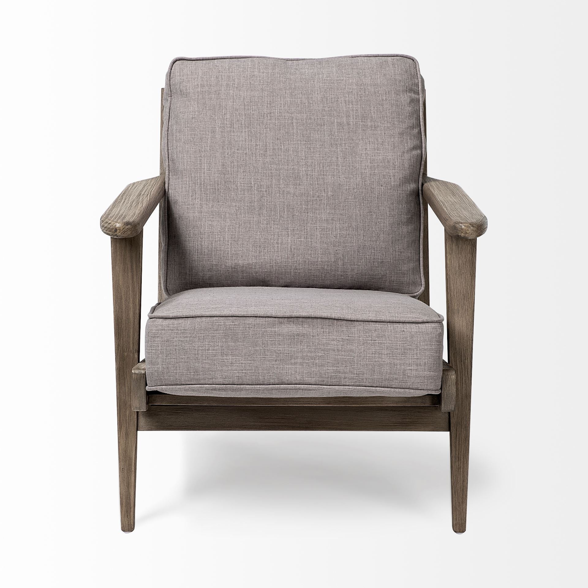 Flint Gray Fabric Accent Chair With Covered Wooden Frame