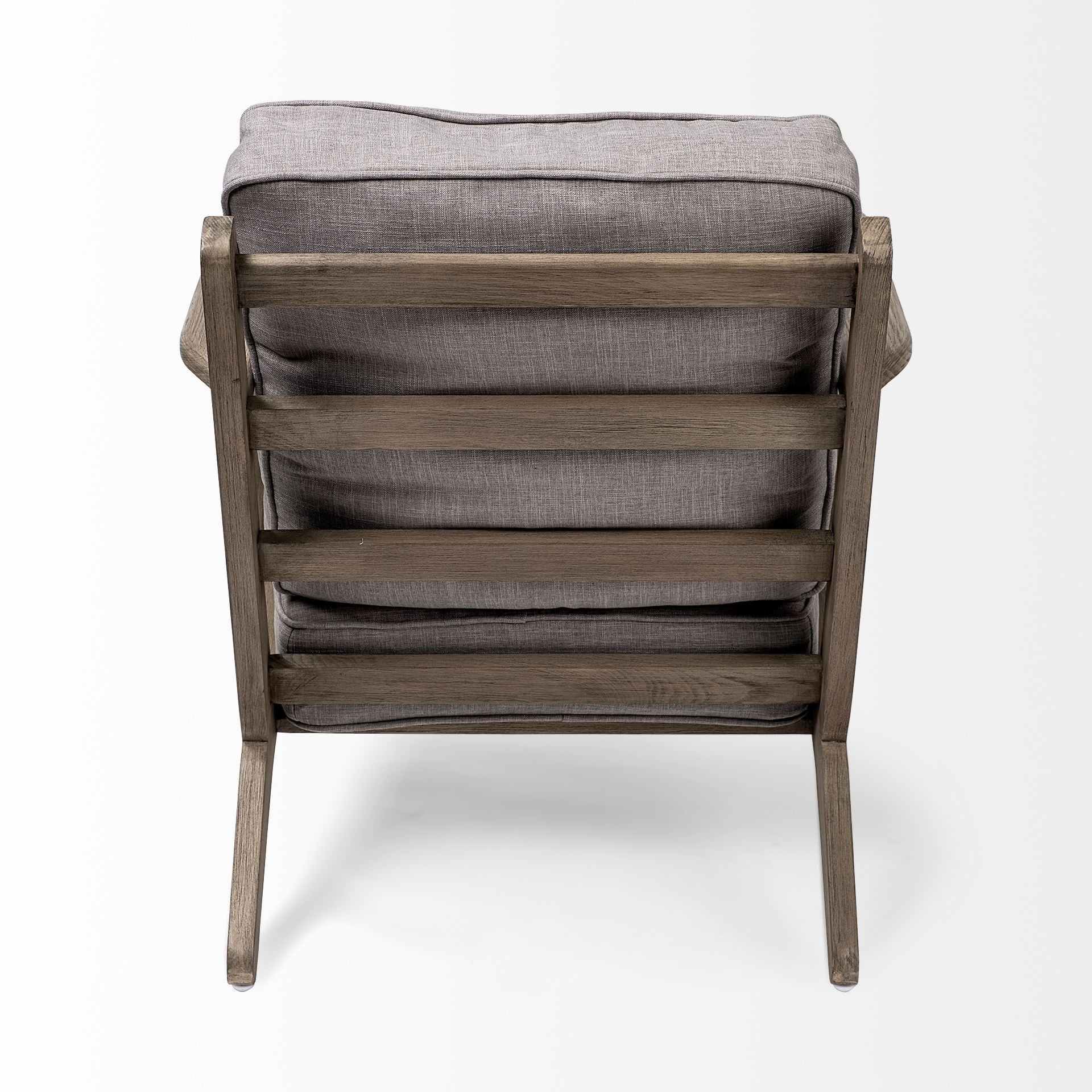 31" Gray and Brown Fabric Lounge Chair