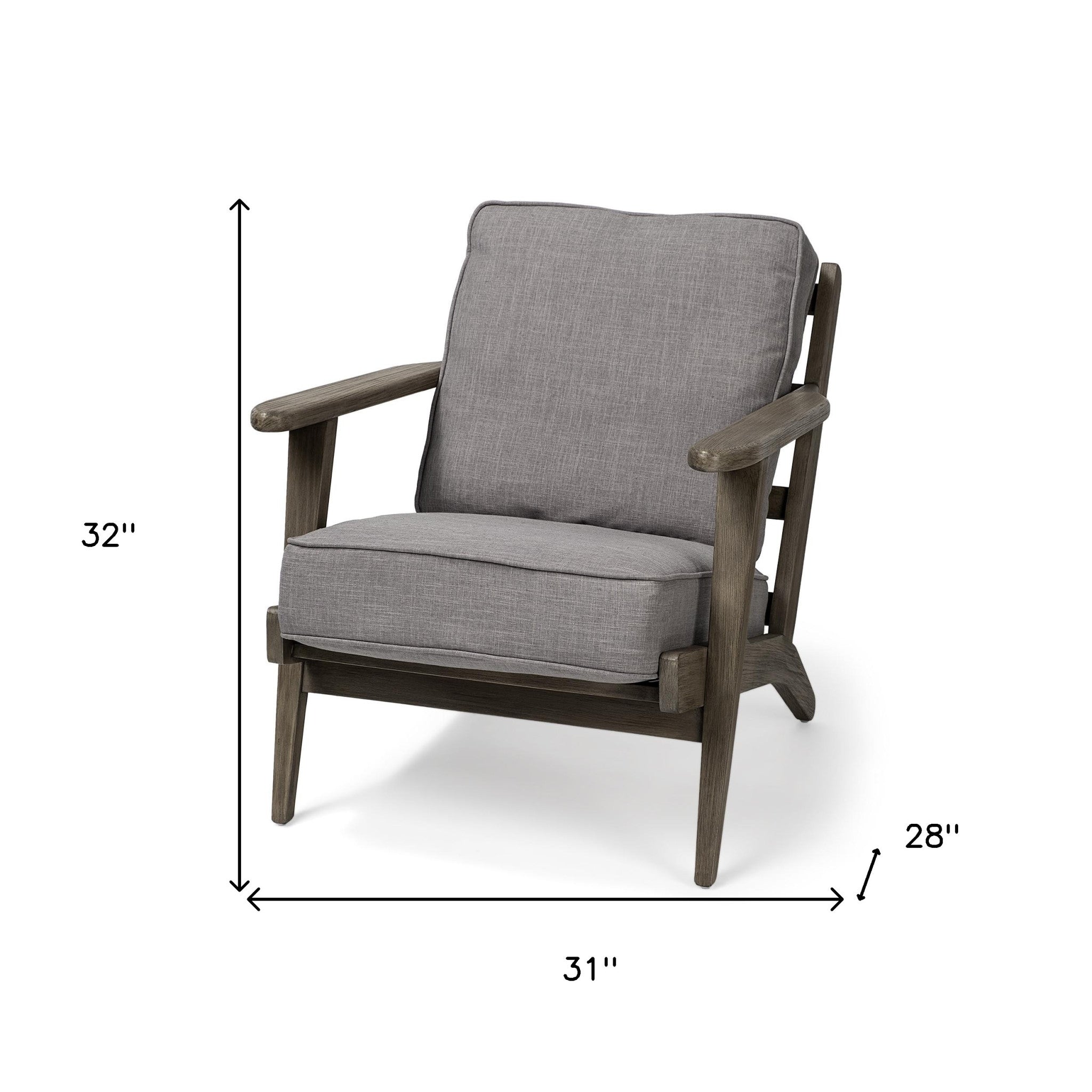 Flint Gray Fabric Accent Chair With Covered Wooden Frame