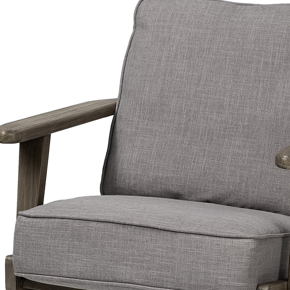 Flint Gray Fabric Accent Chair With Covered Wooden Frame