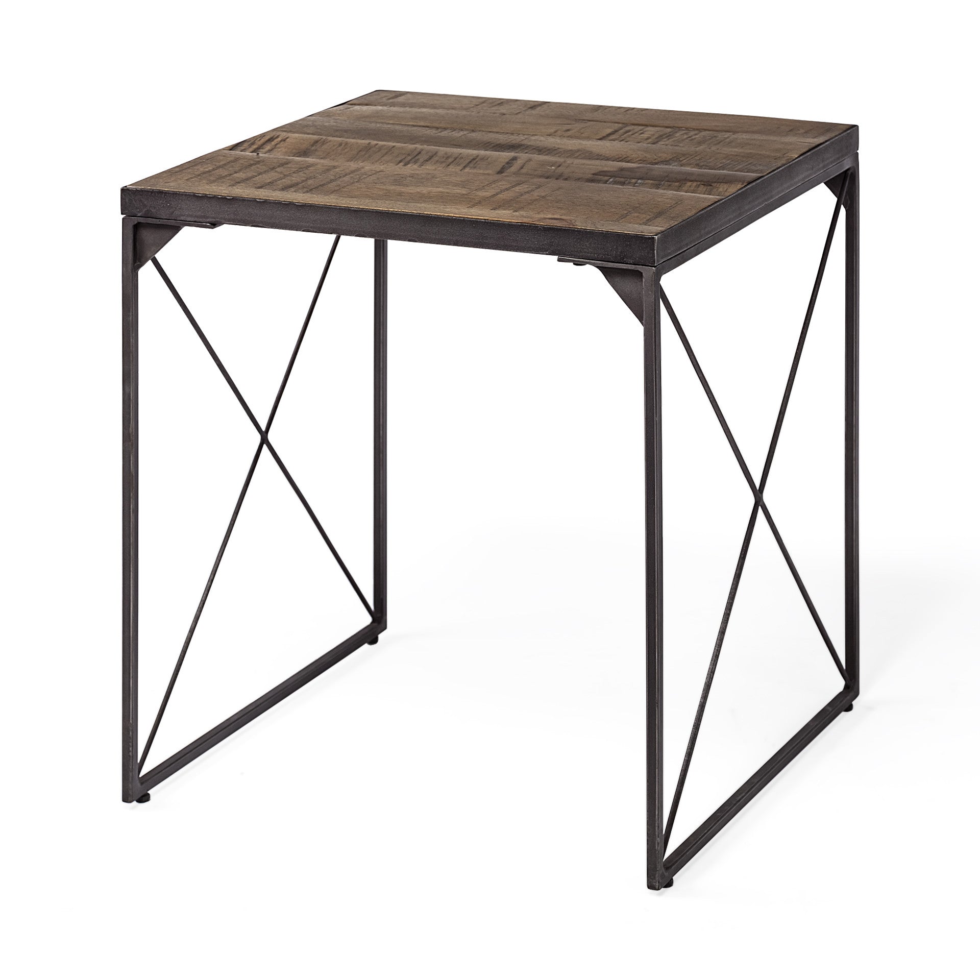 23" Brown Solid Wood Square End Table