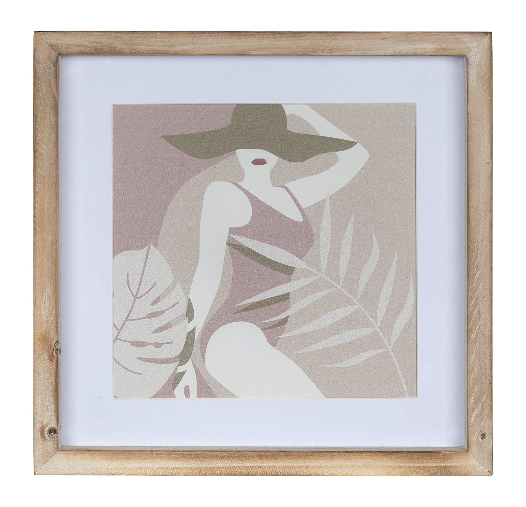 Pretty Lady With Hat Framed Wall Art