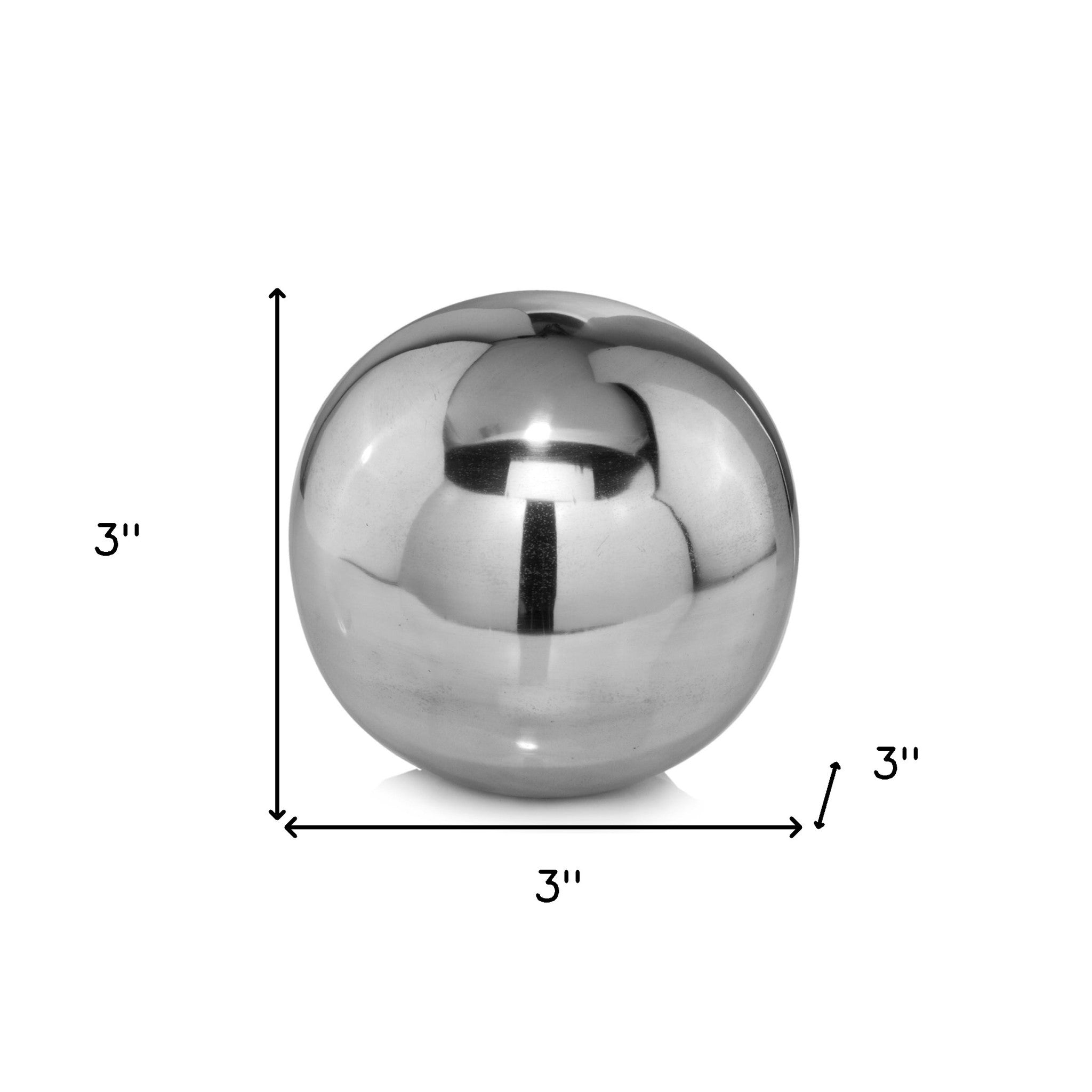 Set Of Two Shiny Polished Aluminum Spheres