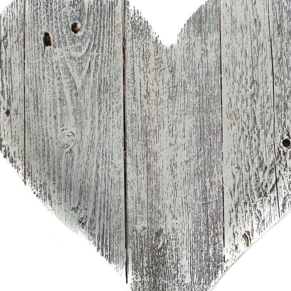 12" Whitewash Reclaimed Wood Heart Wall Decor