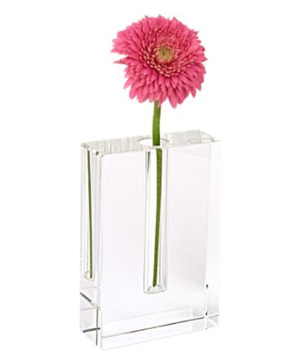 6" Clear Square Crystal Glass Table Vase