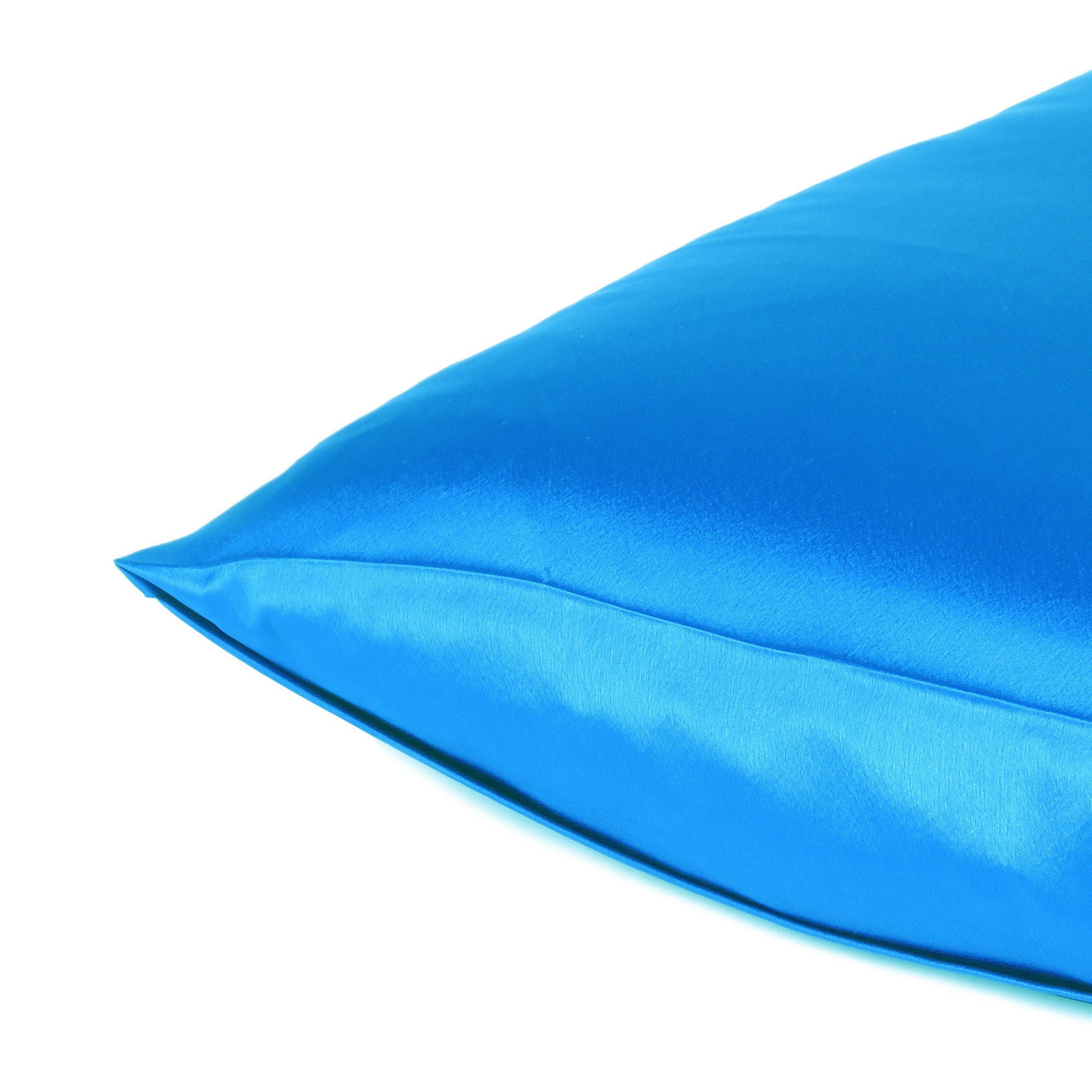 Bright Blue Dreamy Silky Satin King Size Pillowcase
