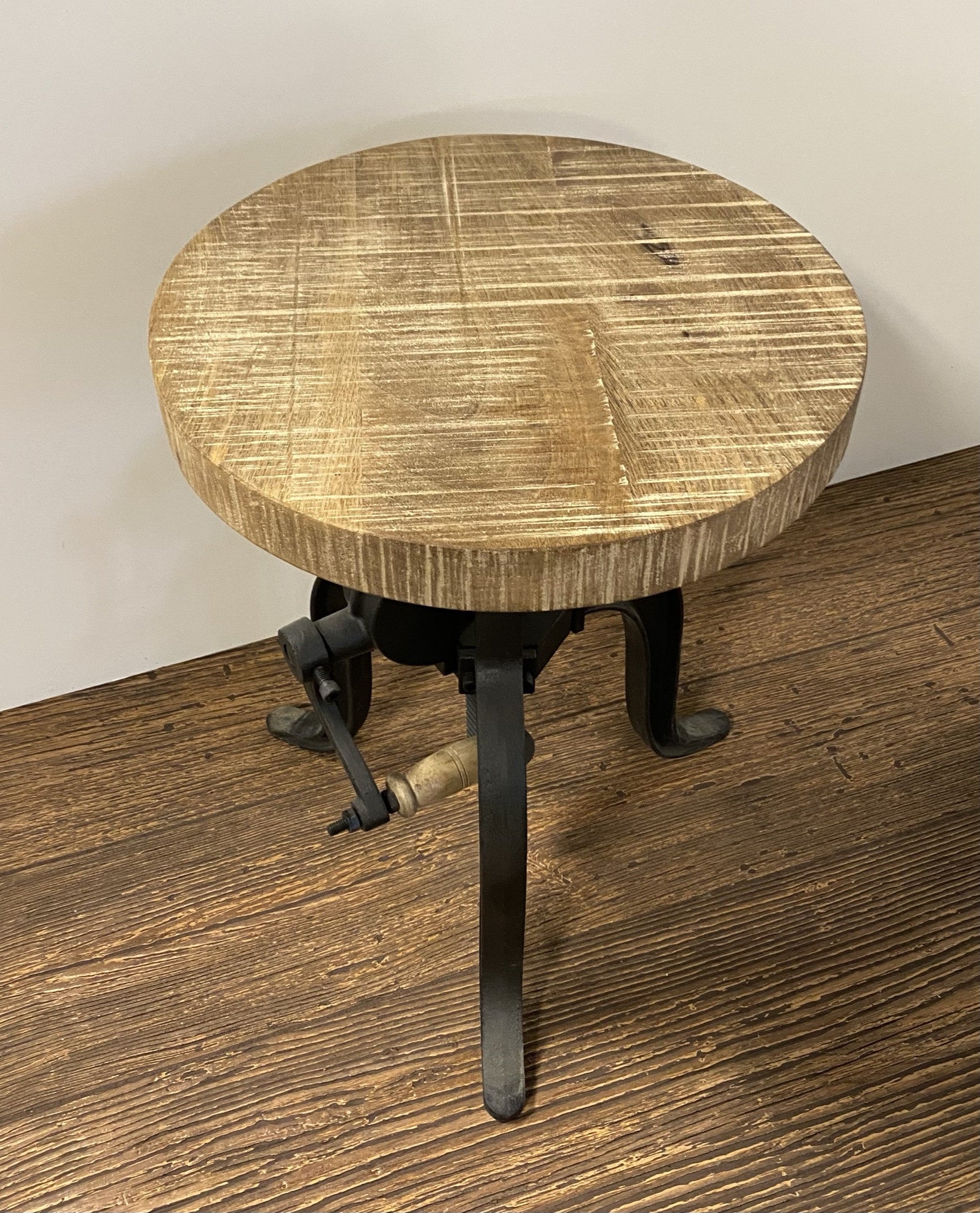 Brown and Black Solid Wood Backless Counter Height Bar Chair