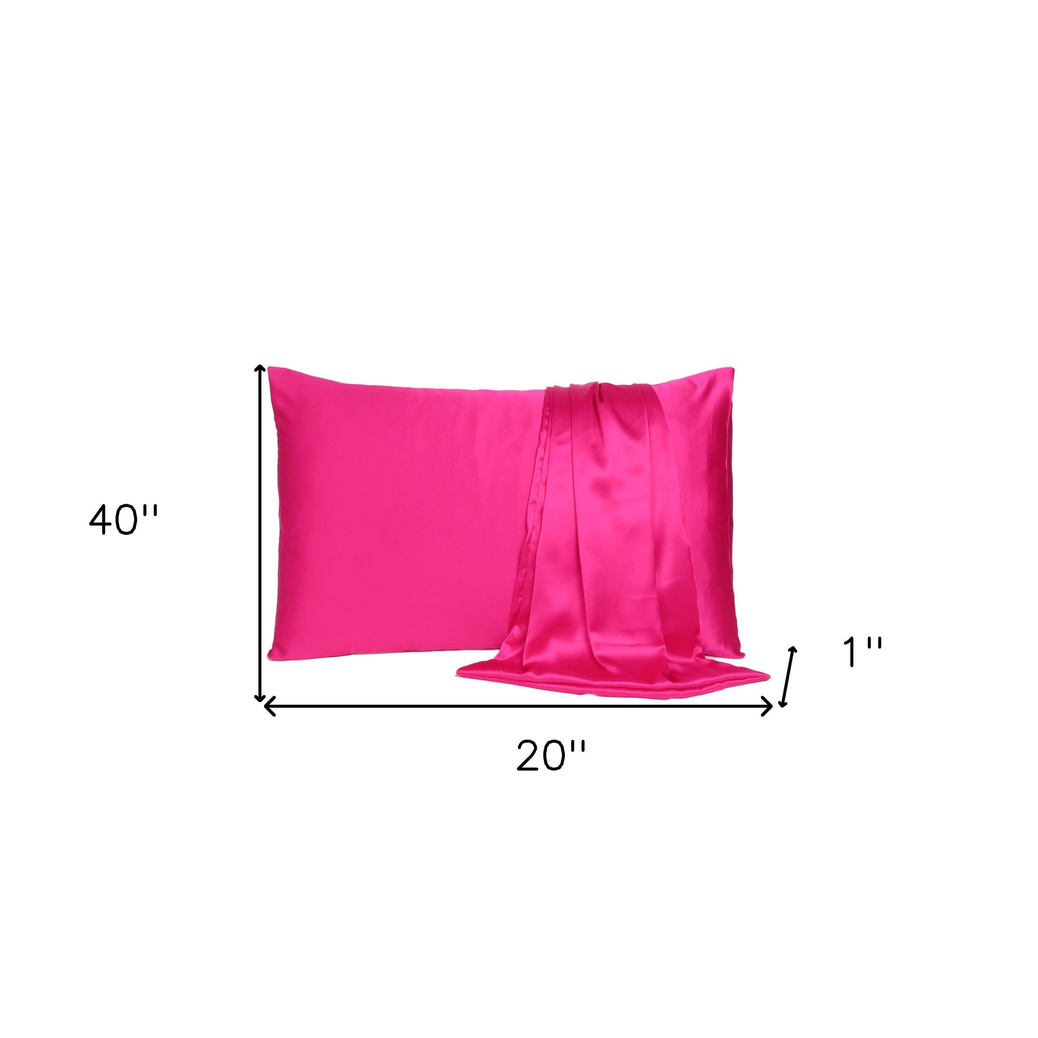 Fuchsia Dreamy Set Of 2 Silky Satin King Pillowcases