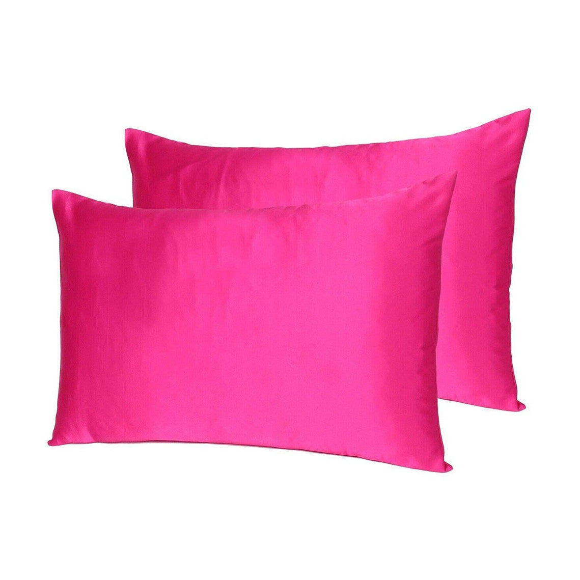 Fuchsia Dreamy Set Of 2 Silky Satin King Pillowcases