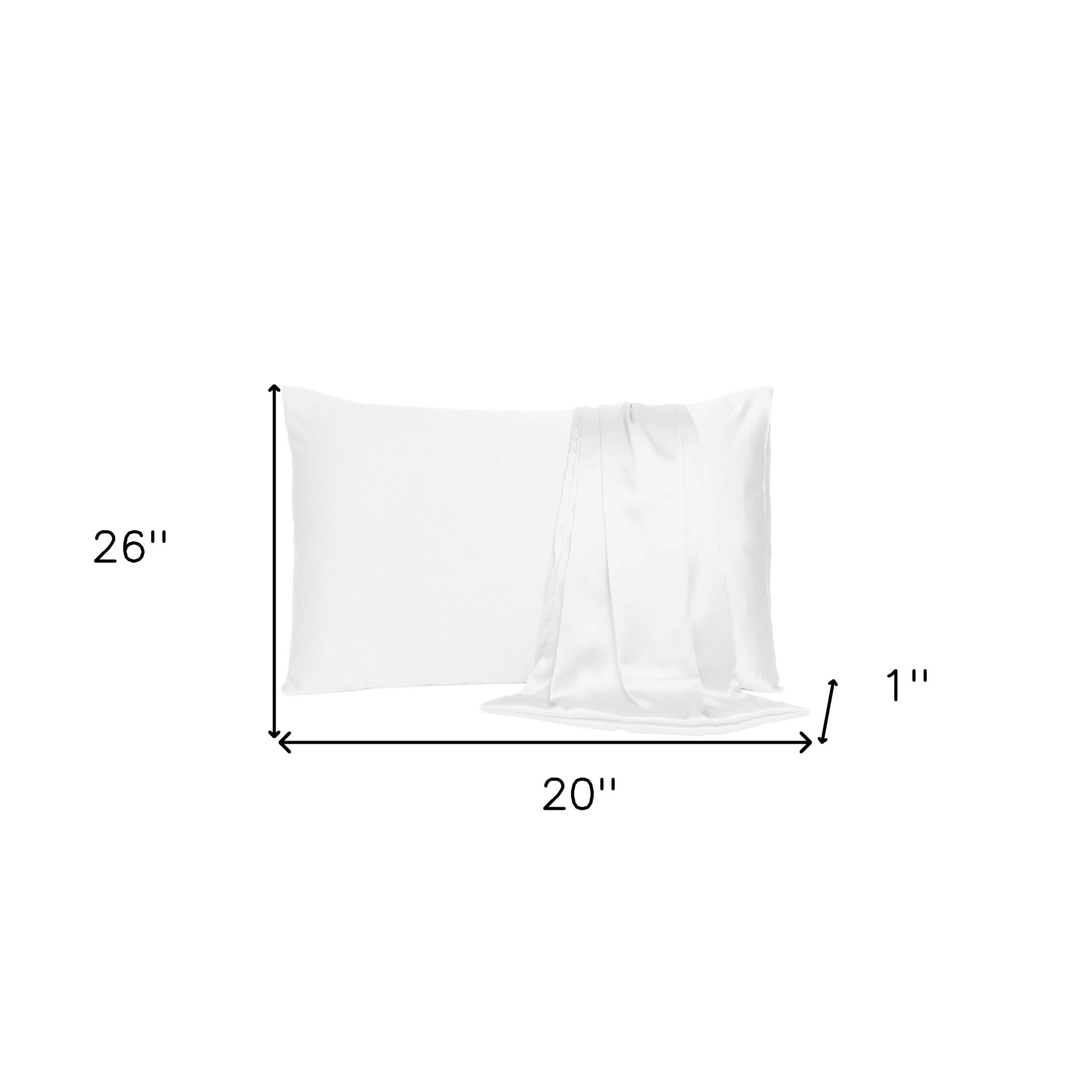 White Dreamy Set Of 2 Silky Satin Standard Pillowcases